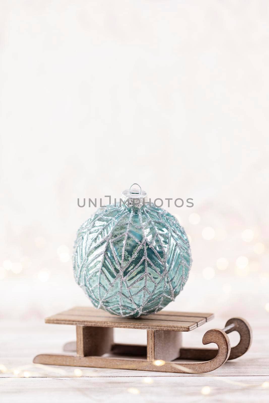Christmas and newyear cozy decoration, bokeh background.