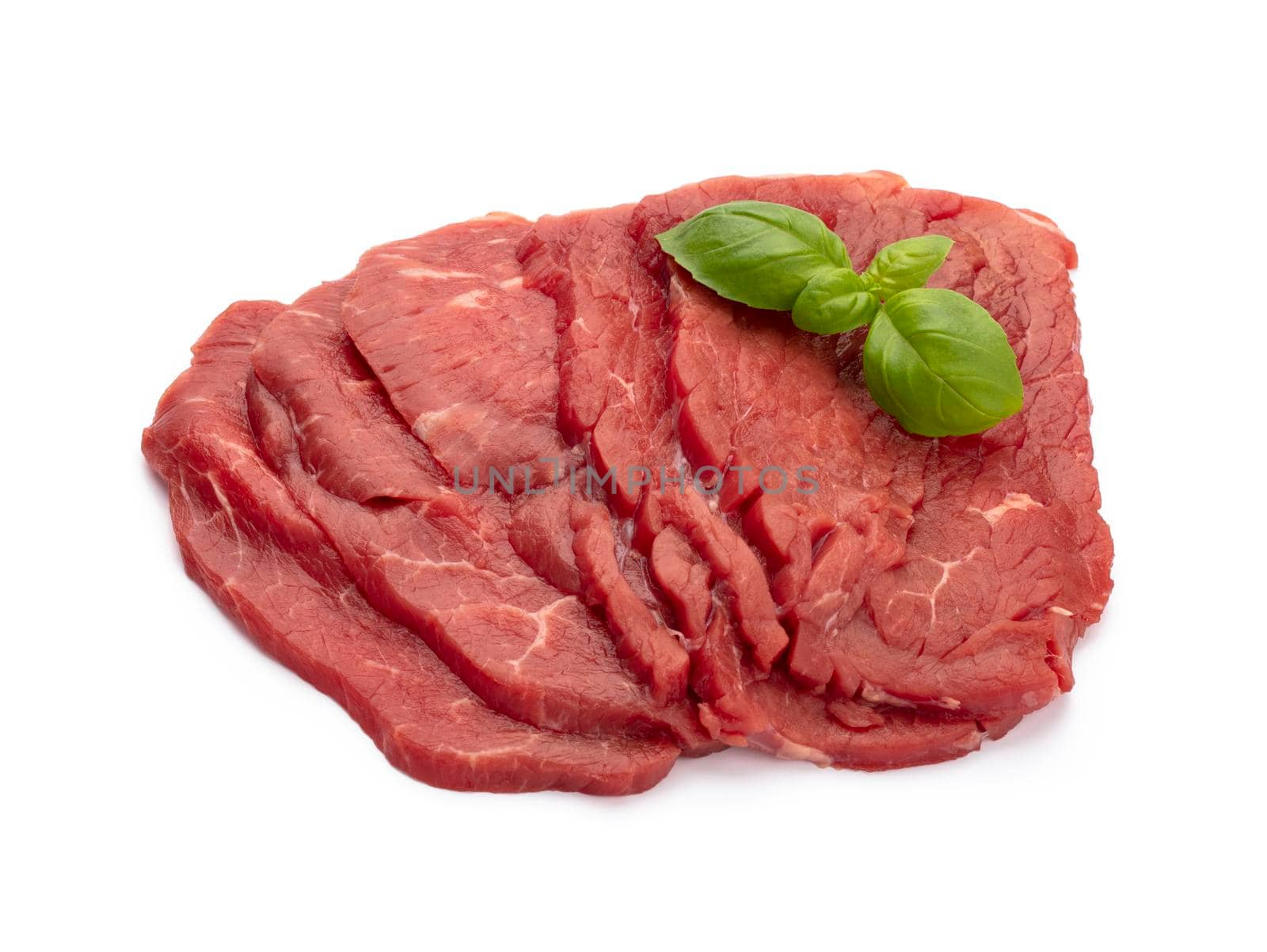 Bio fresh steak isolated on a white background. 