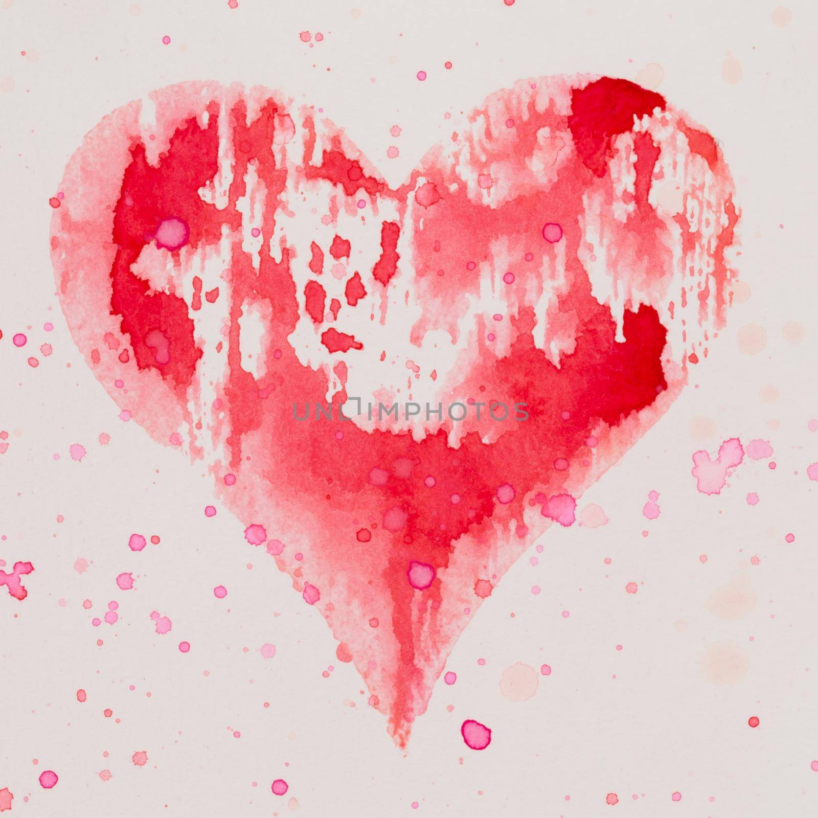 Watercolor heart. Valentines day Greating card, love, relationship, art, painting.