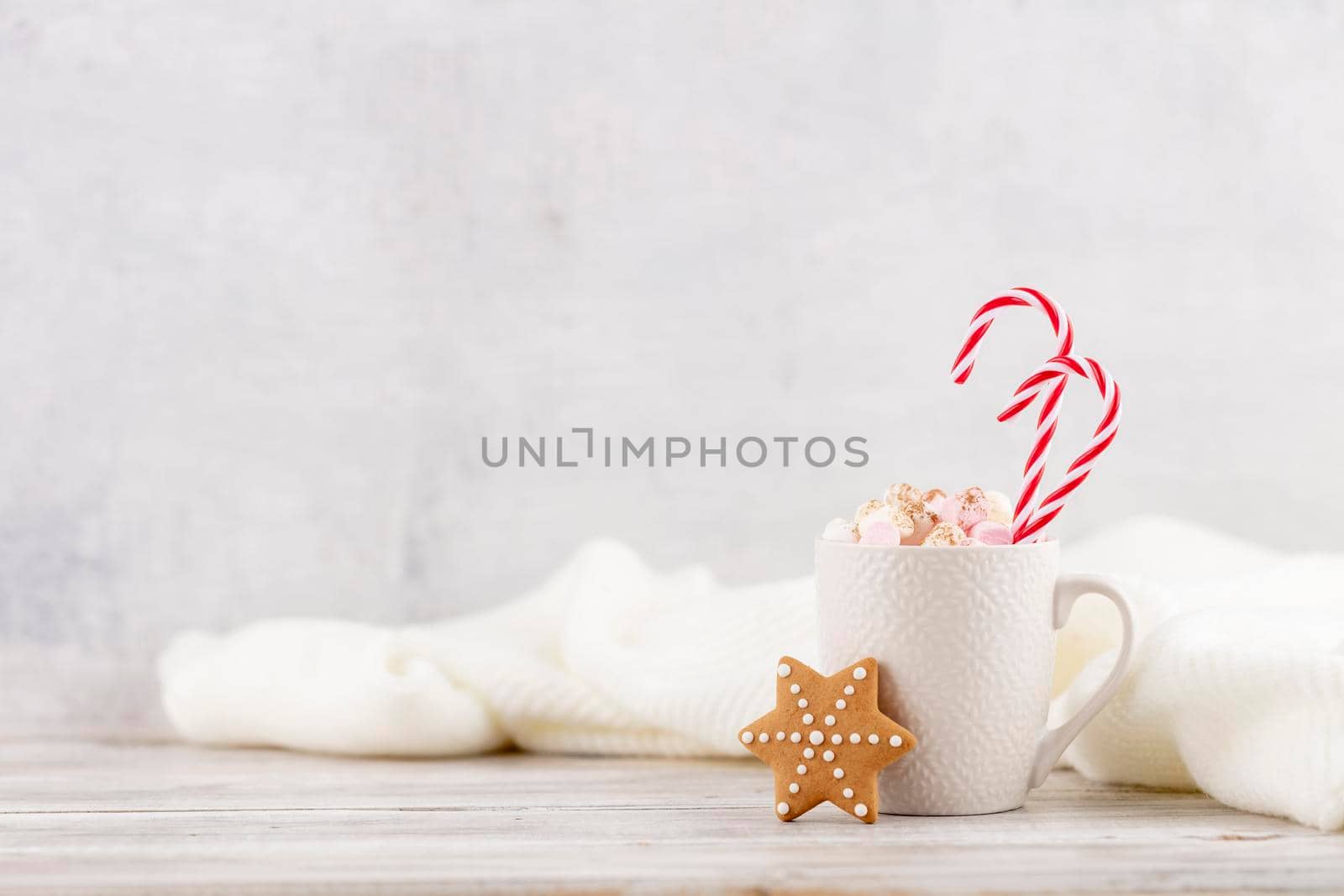 Christmas candy cane cozy background. by gitusik