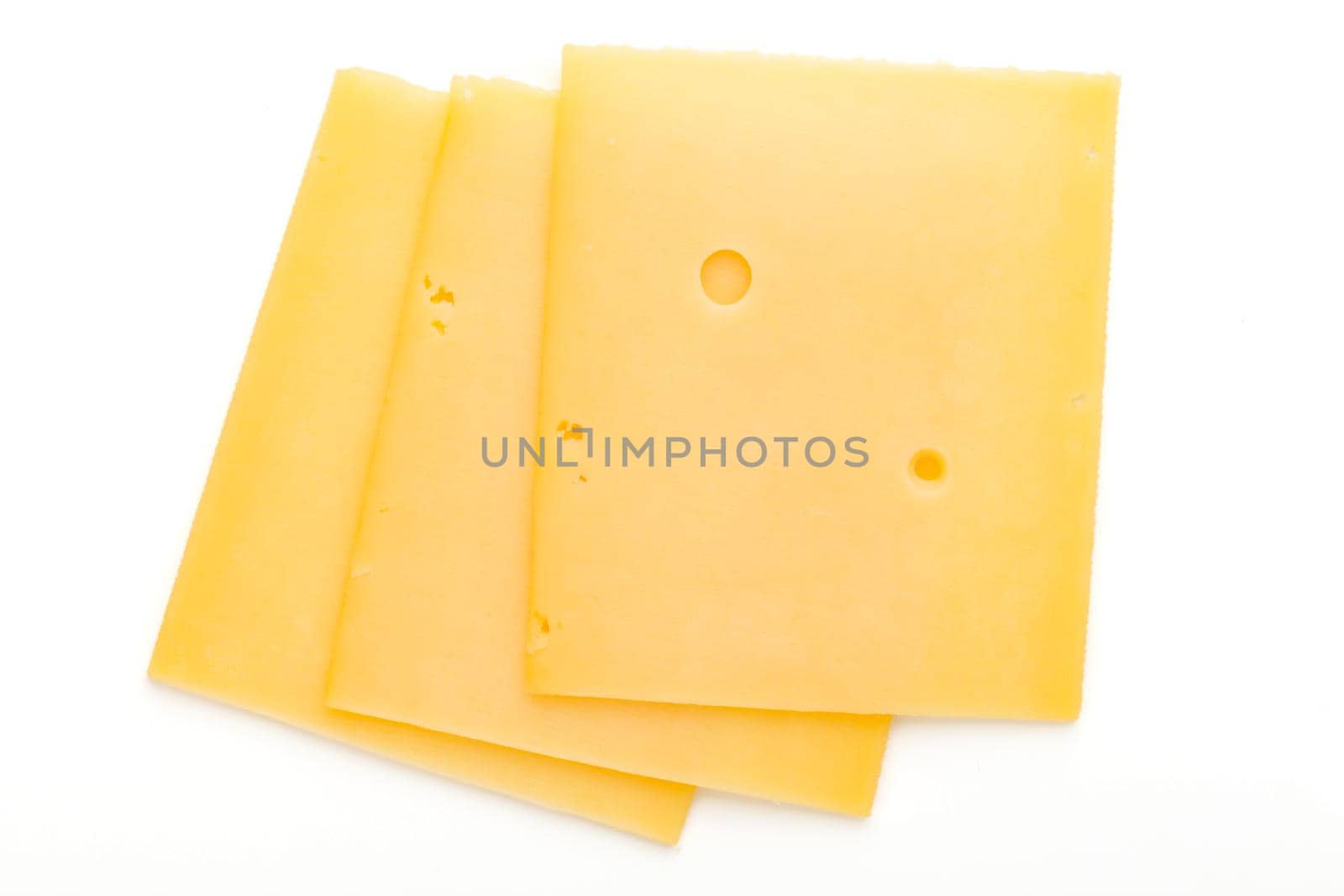 Cheese slice isolated on the white background. by gitusik