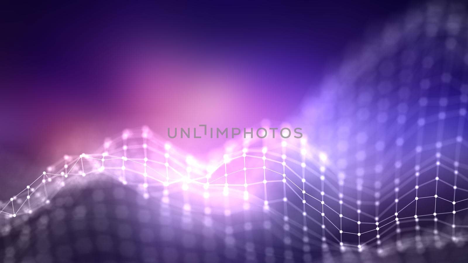 Music background. Big Data Particle Flow Visualisation. Science infographic futuristic illustration. Sound wave. Sound visualization by DmytroRazinkov