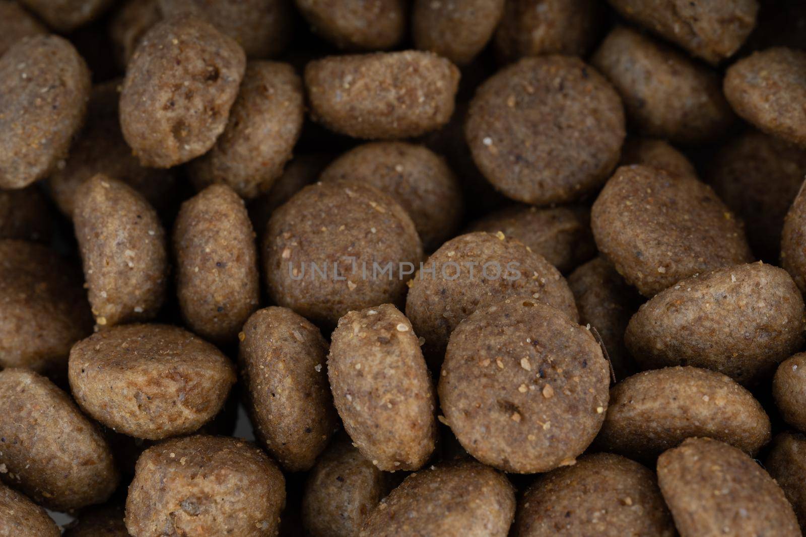 Texture of dry food. Close up of useful pet food. Concept of background for your text. by epidemiks