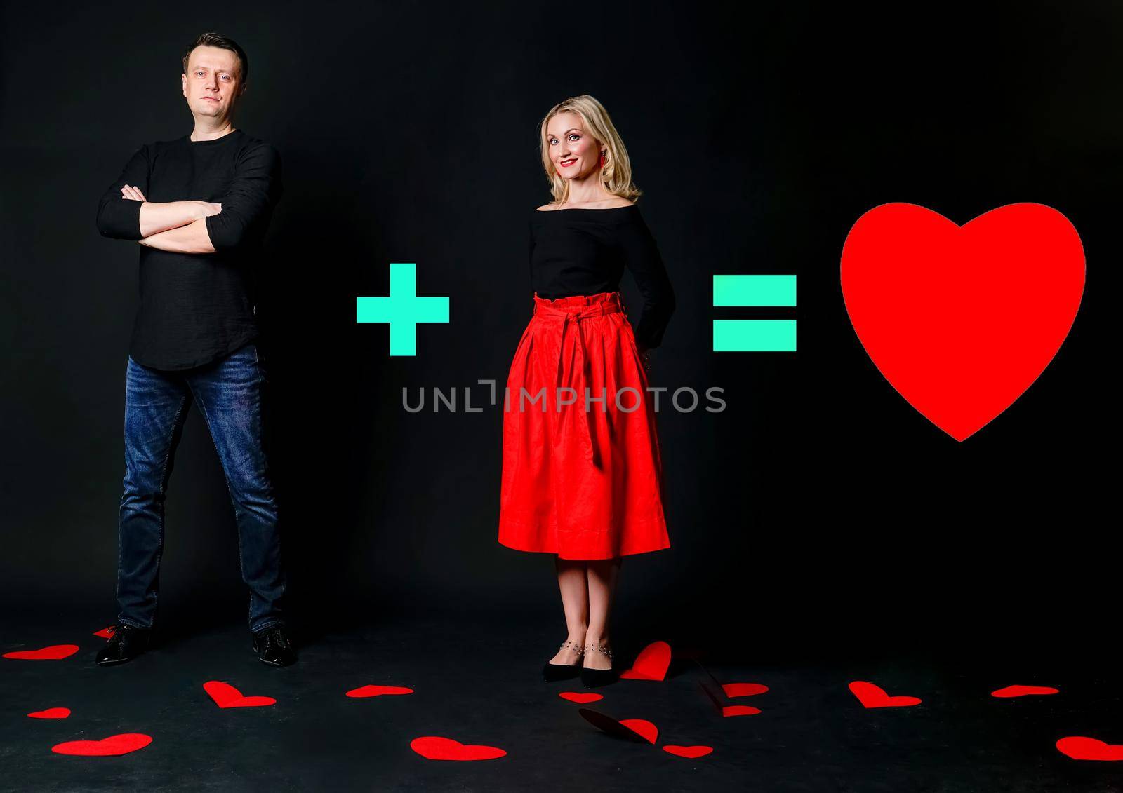 valentine red, lovely layout. inspiration banner. valentine's day black background formula