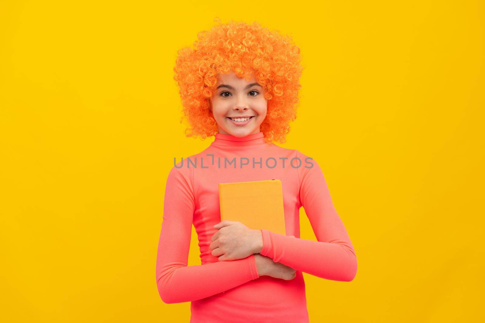 Enjoying school life. Happy girl smile holding book. Back to school. Literacy education by RedFoxStudio