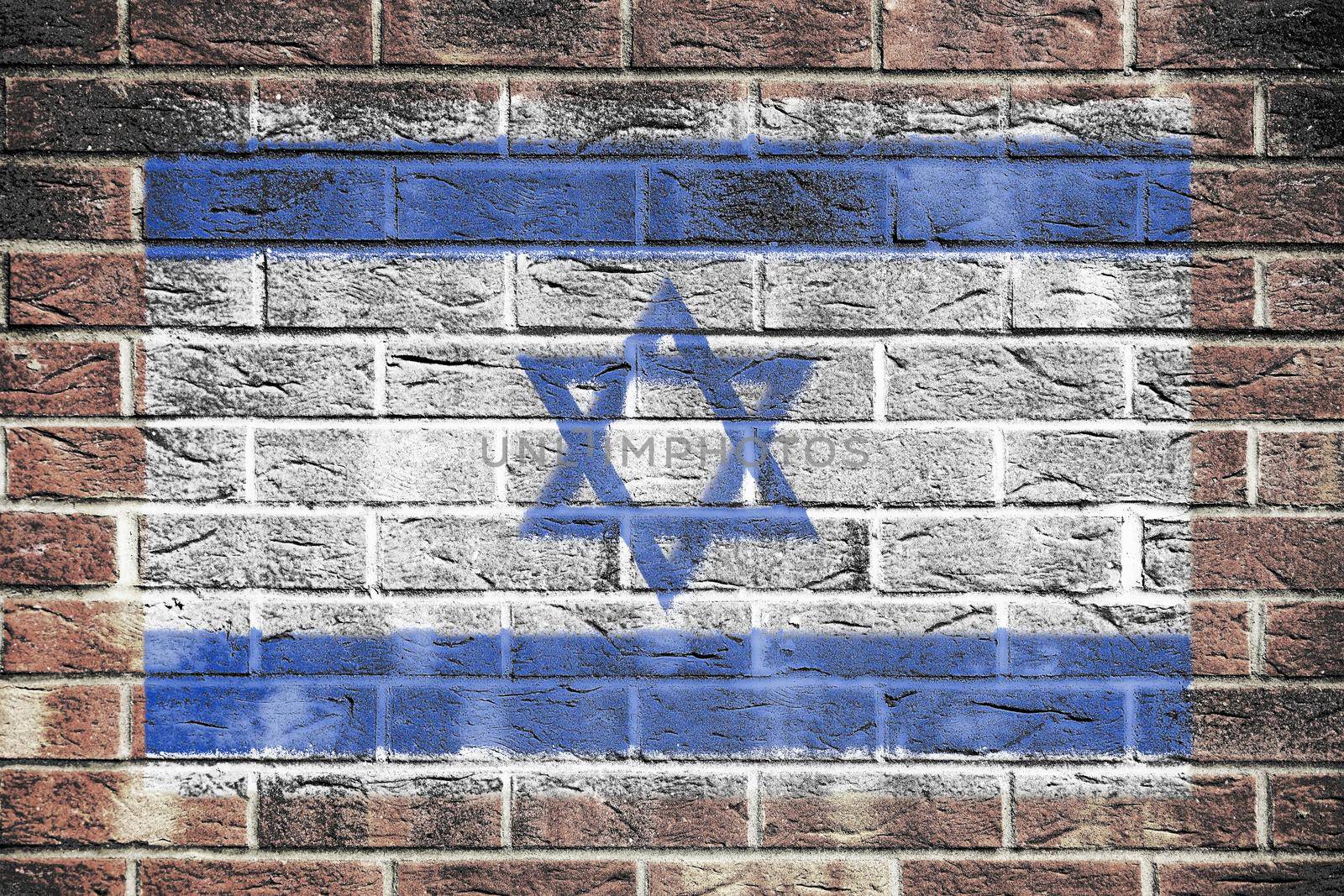 Israel flag painted on brick wall background by VivacityImages