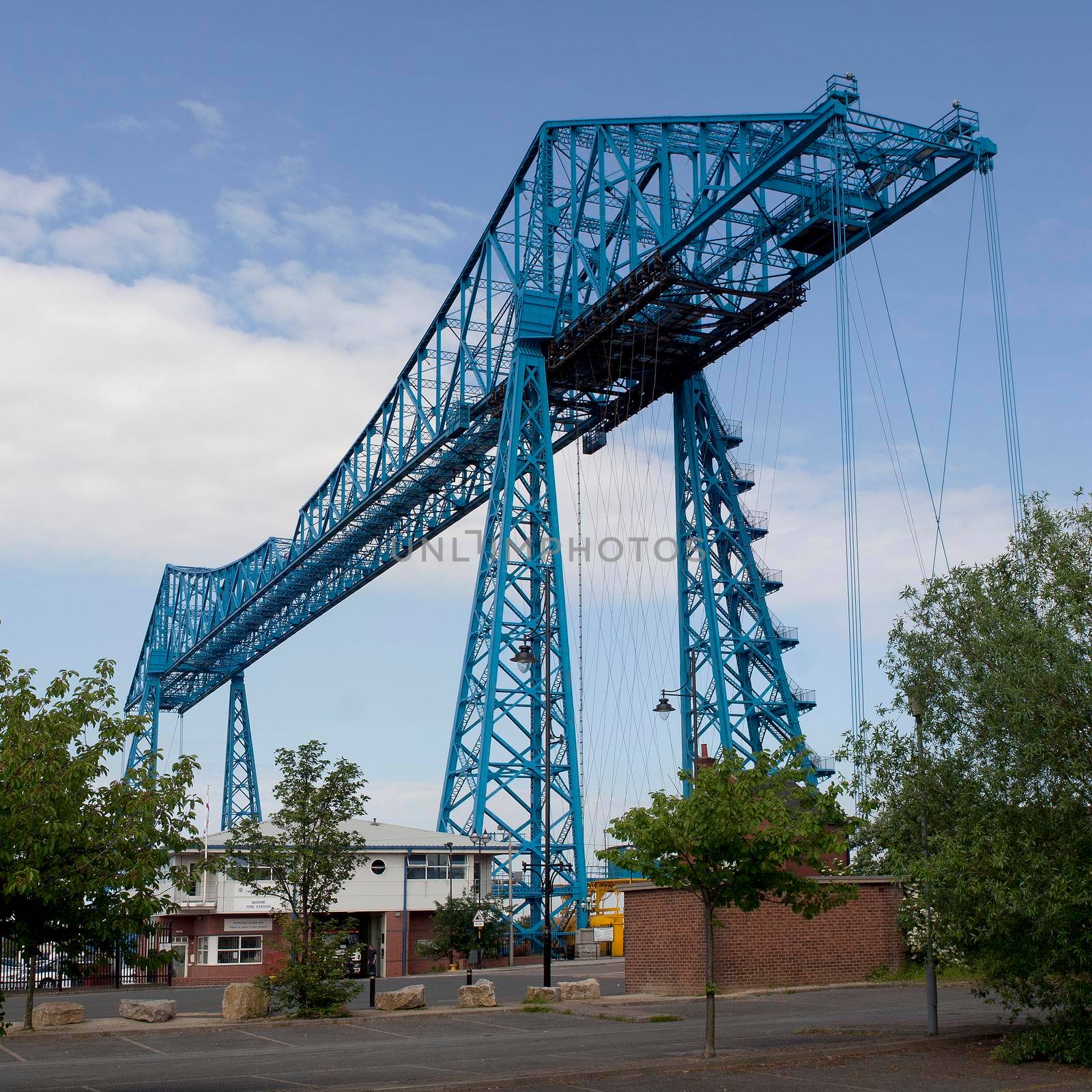 The Transporter Bridge over the river Tees at Middlesborough Cleveland UK