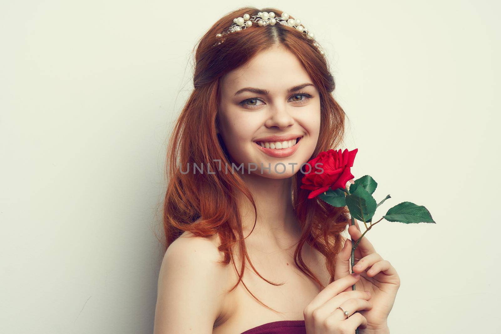 attractive woman with rose flower makeup romance model by Vichizh
