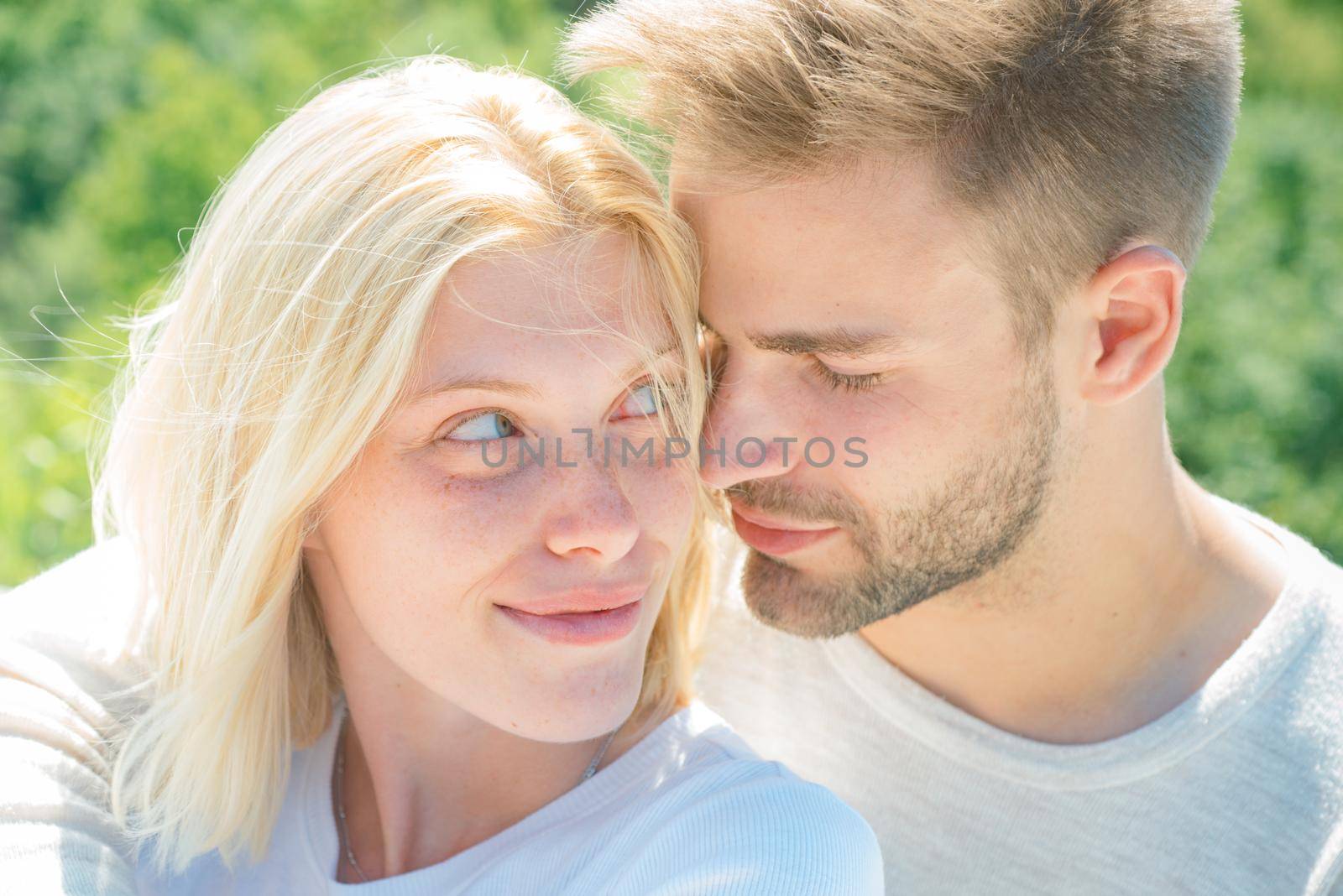 Sexy initiative woman with young aroused man. Young lovers. Intimate relationship and sexual relations. portrait couple in love