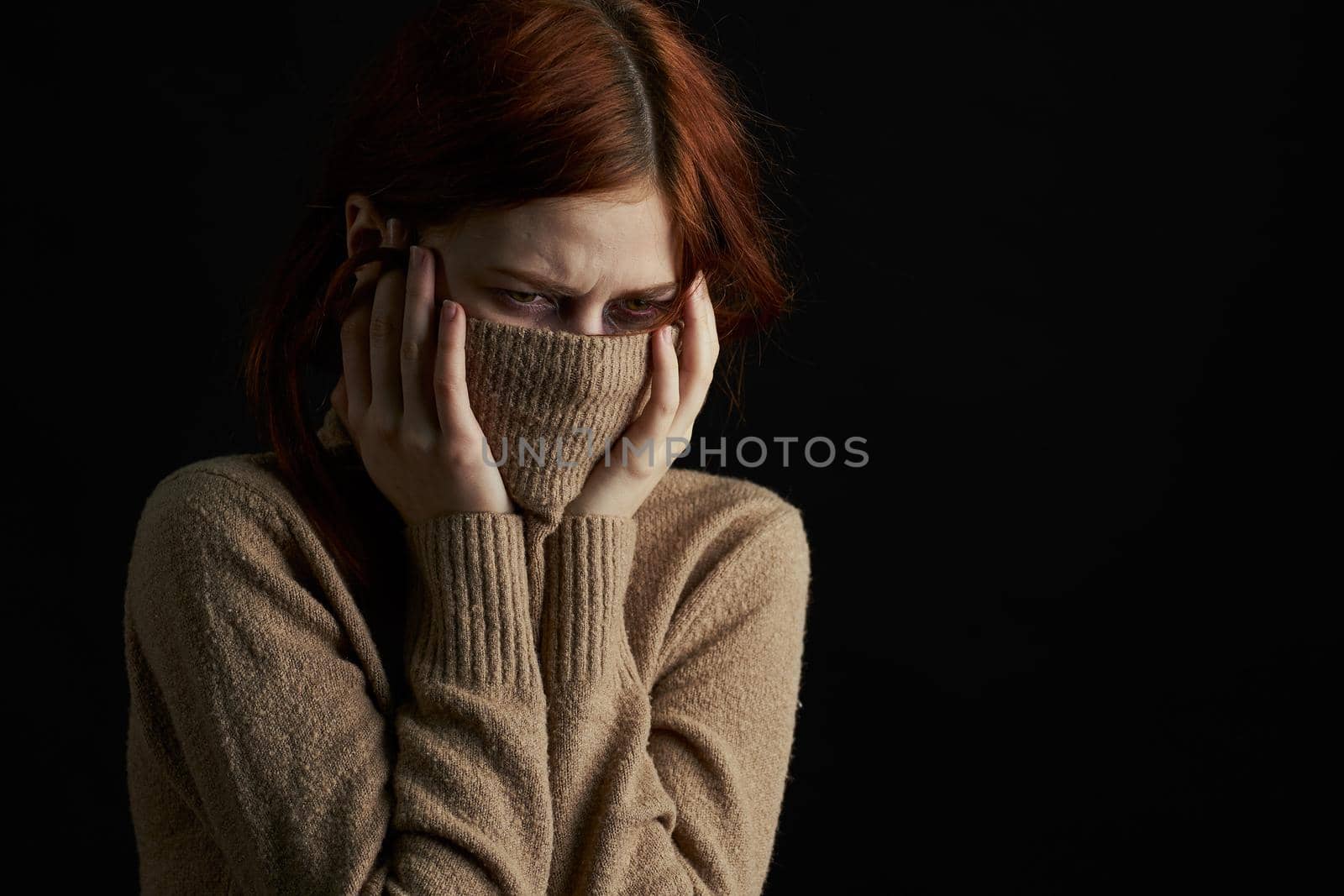 crying woman beating domestic violence abuse problem. High quality photo