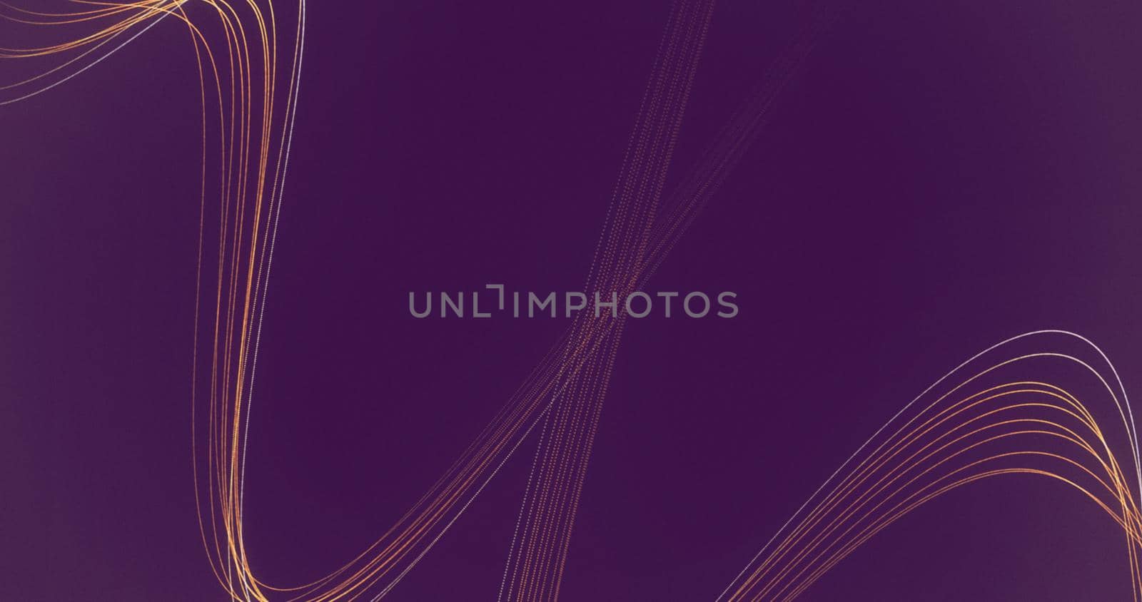 Abstract purple background with dynamic 3d lines. beige yellow lines on a bright purple background. geometric background, copy space.