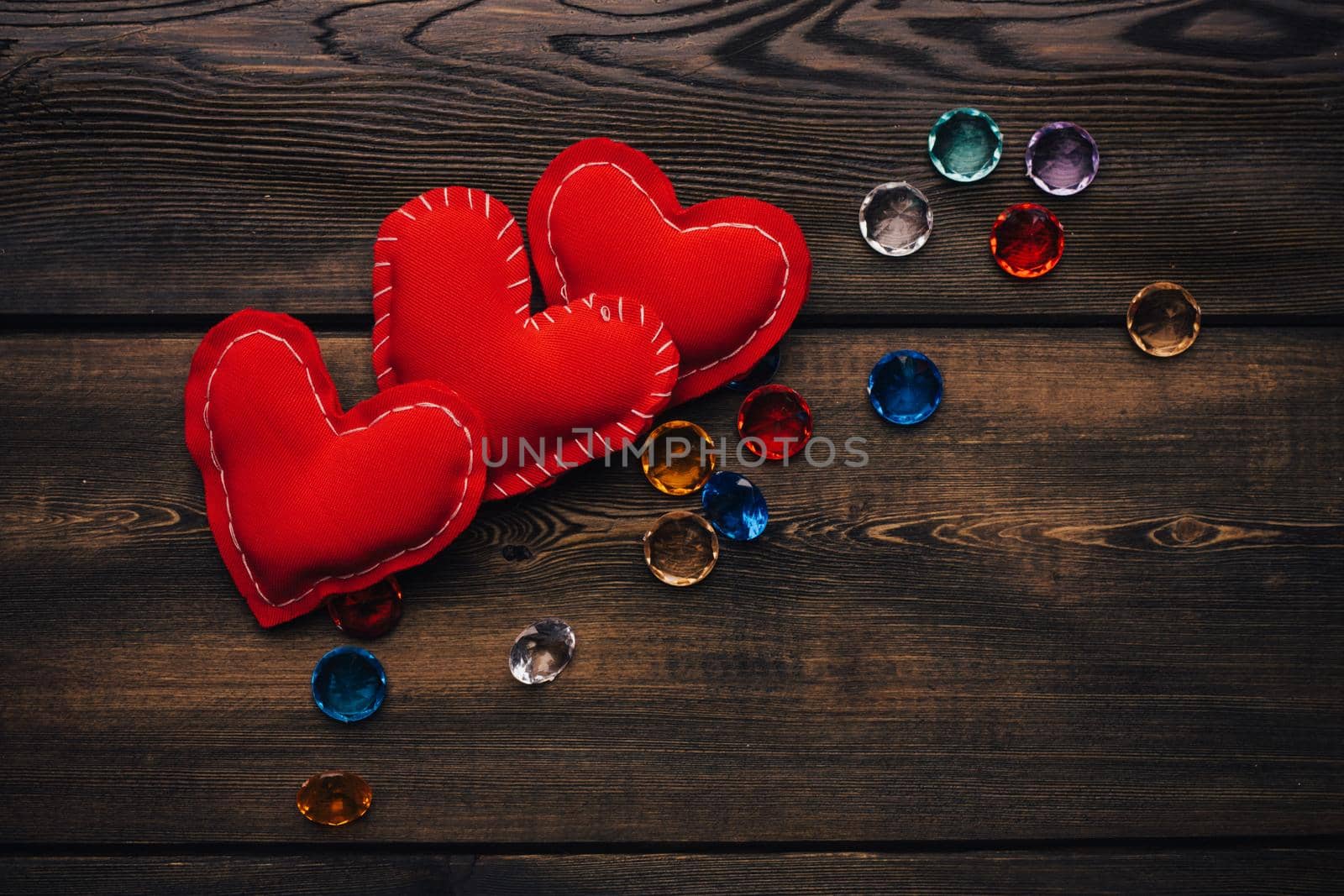 Valentine's day decoration wooden table design object by Vichizh
