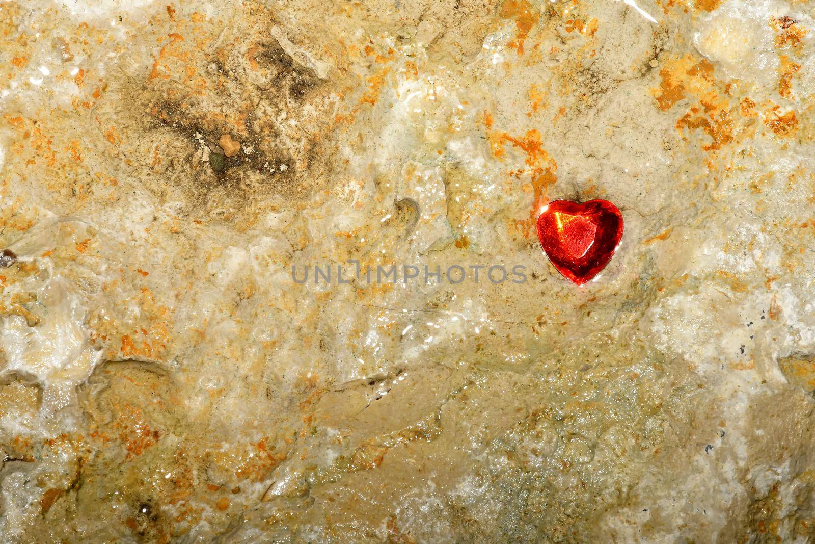 Heart on a marble stone