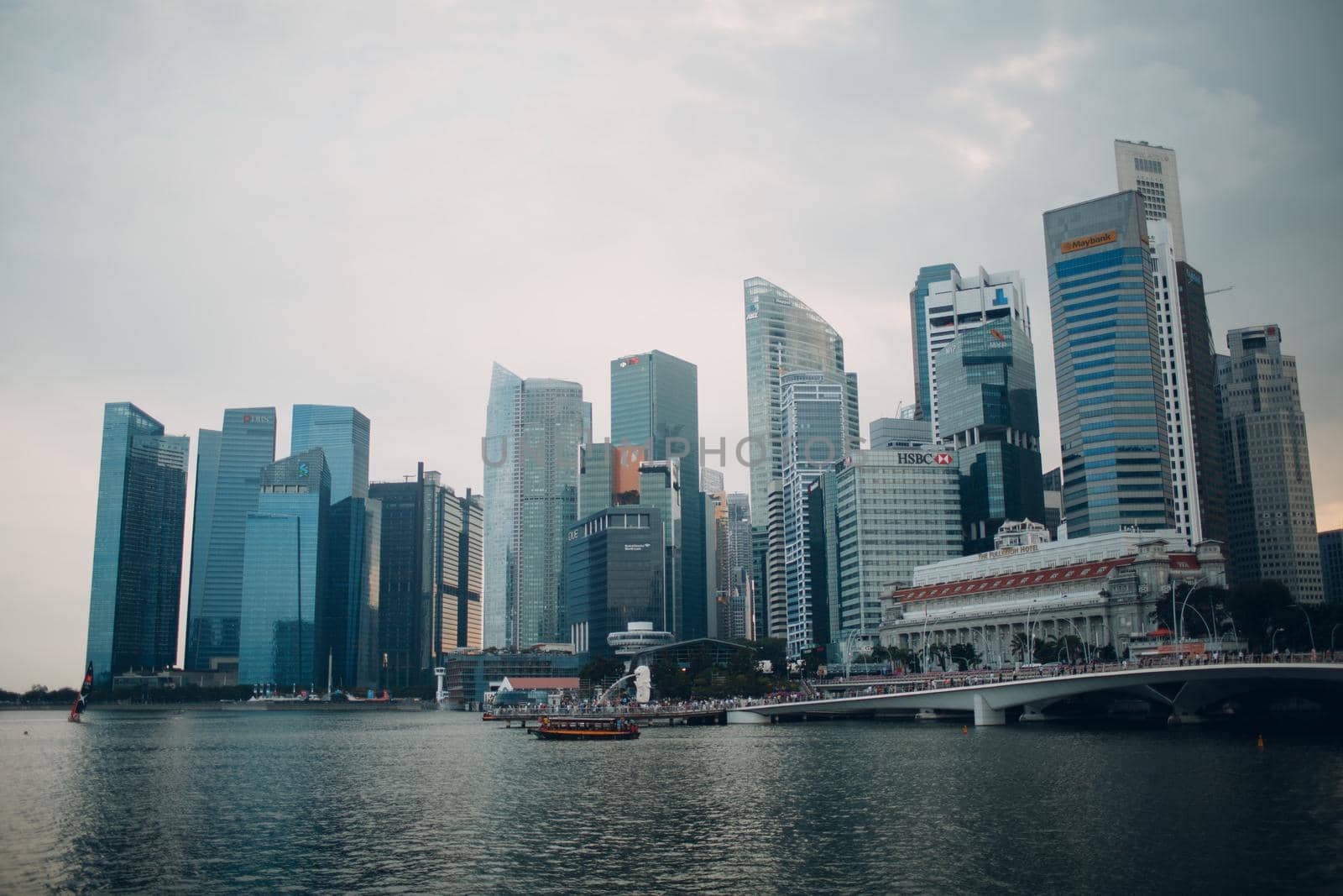 SINGAPORE - MARCH 1, 2018: Singapore city landscape, skyscrapers by primipil