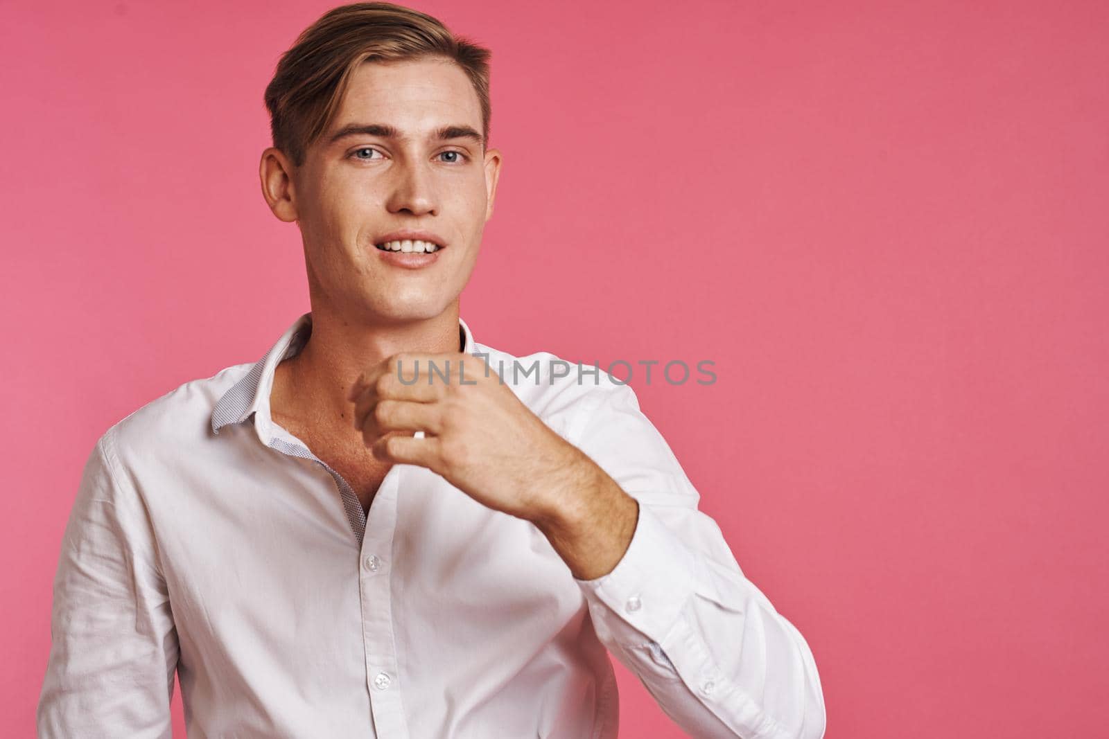 businessmen fashion hairstyle hand gestures modern style studio lifestyle. High quality photo