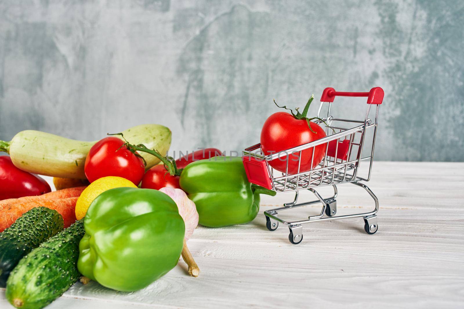 Ingredients natural product summer season agriculture wood background by Vichizh