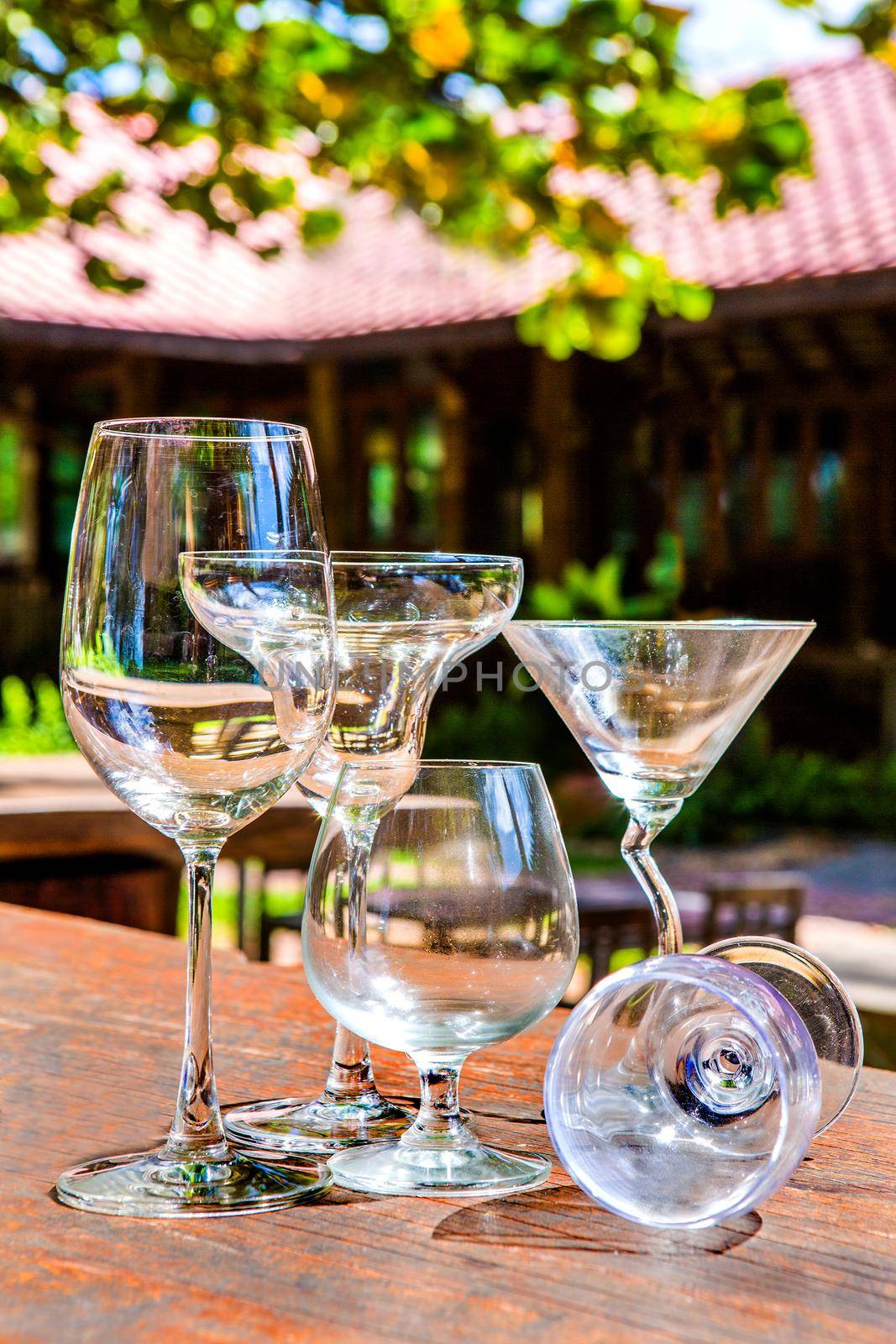 Empty glass in the restaurant