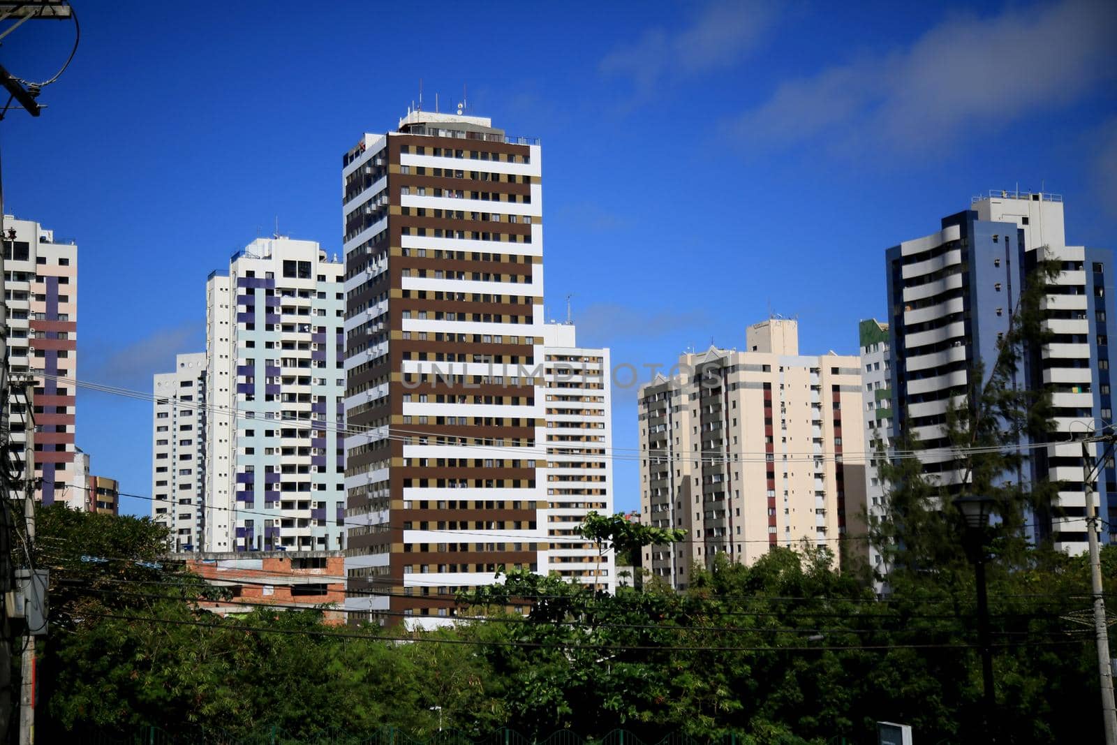 salvador, bahia, brazil - july 20, 2021: facade of residential building in the district of Stiep in the city of Salvador.