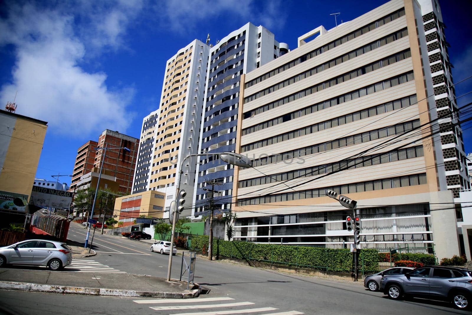 salvador, bahia, brazil - july 20, 2021: facade of residential building in the district of Stiep in the city of Salvador.