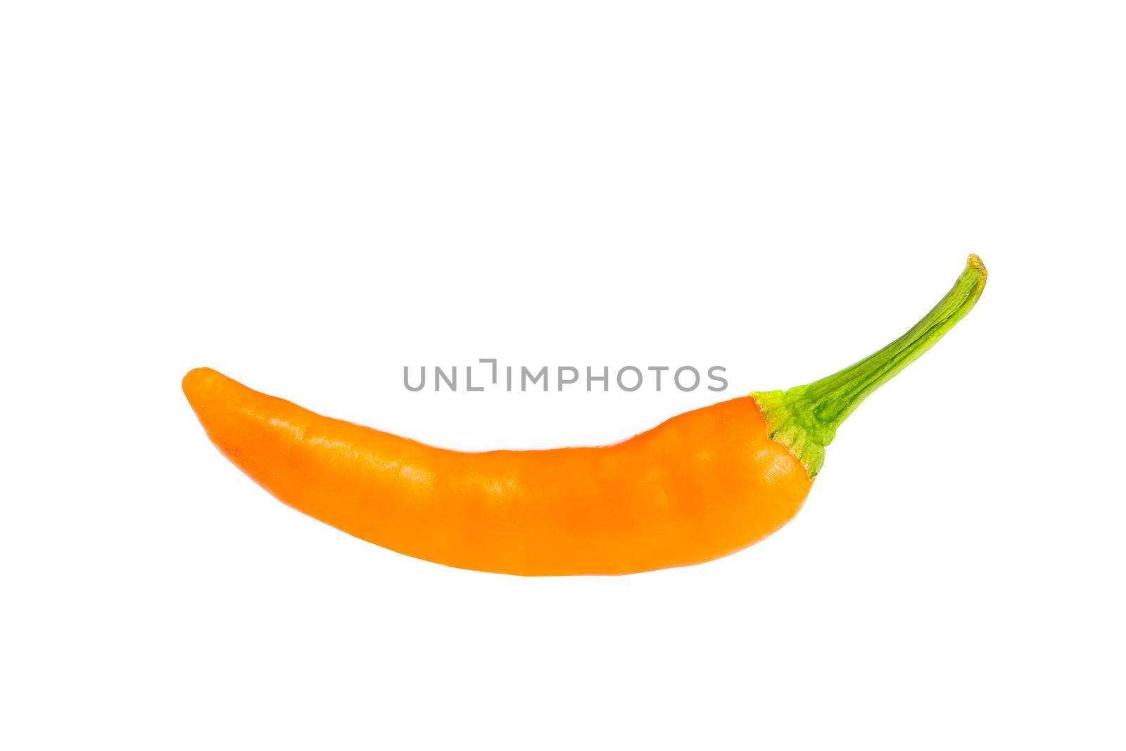 Yellow chili on white background