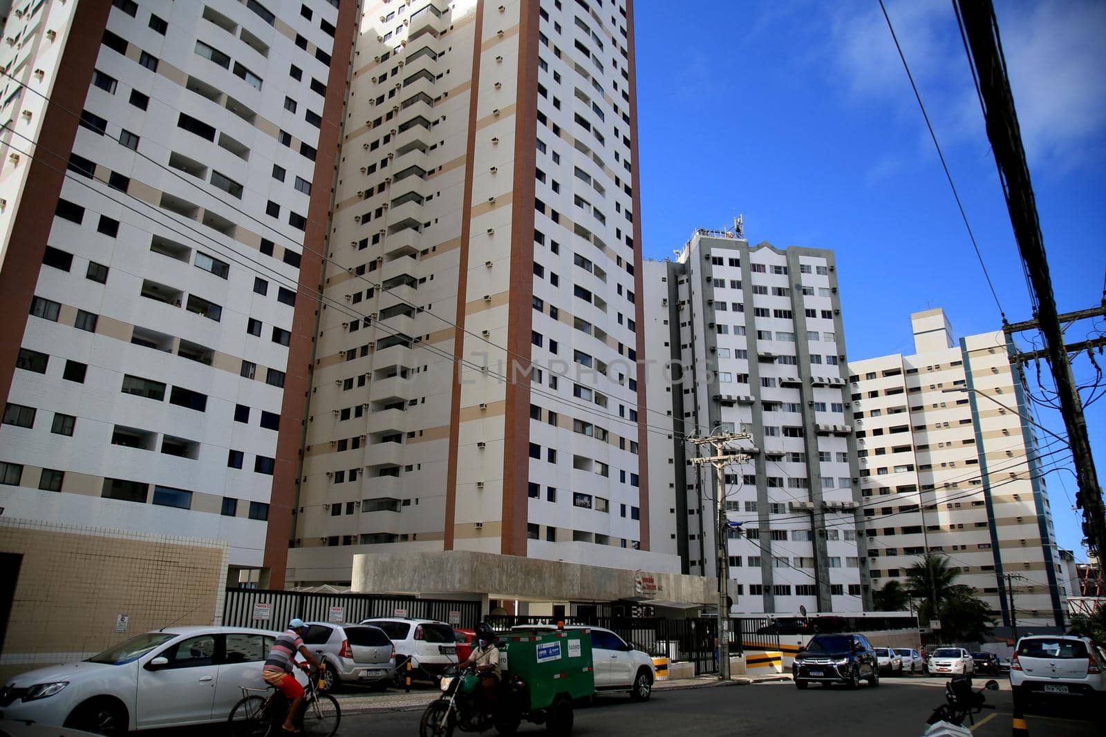 salvador, bahia, brazil - july 20, 2021: facade of residential building in the district of Stiep in the city of Salvador.