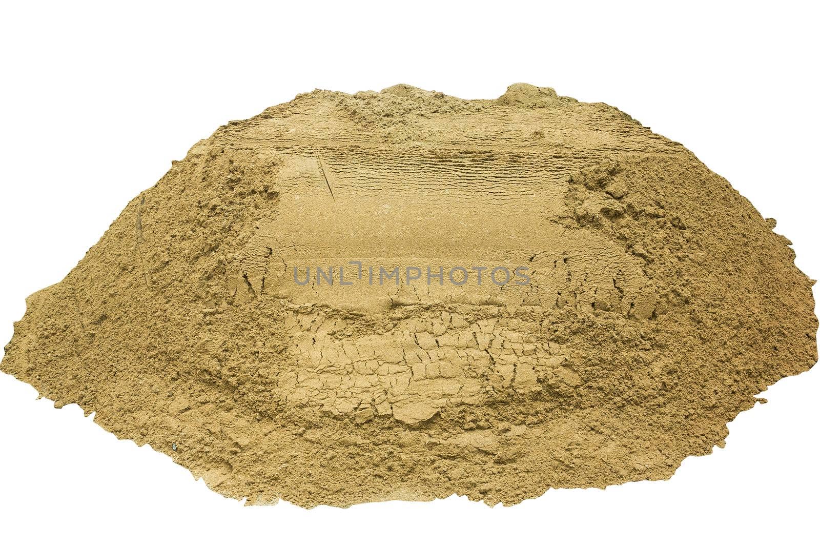 Pile of sand on a white background