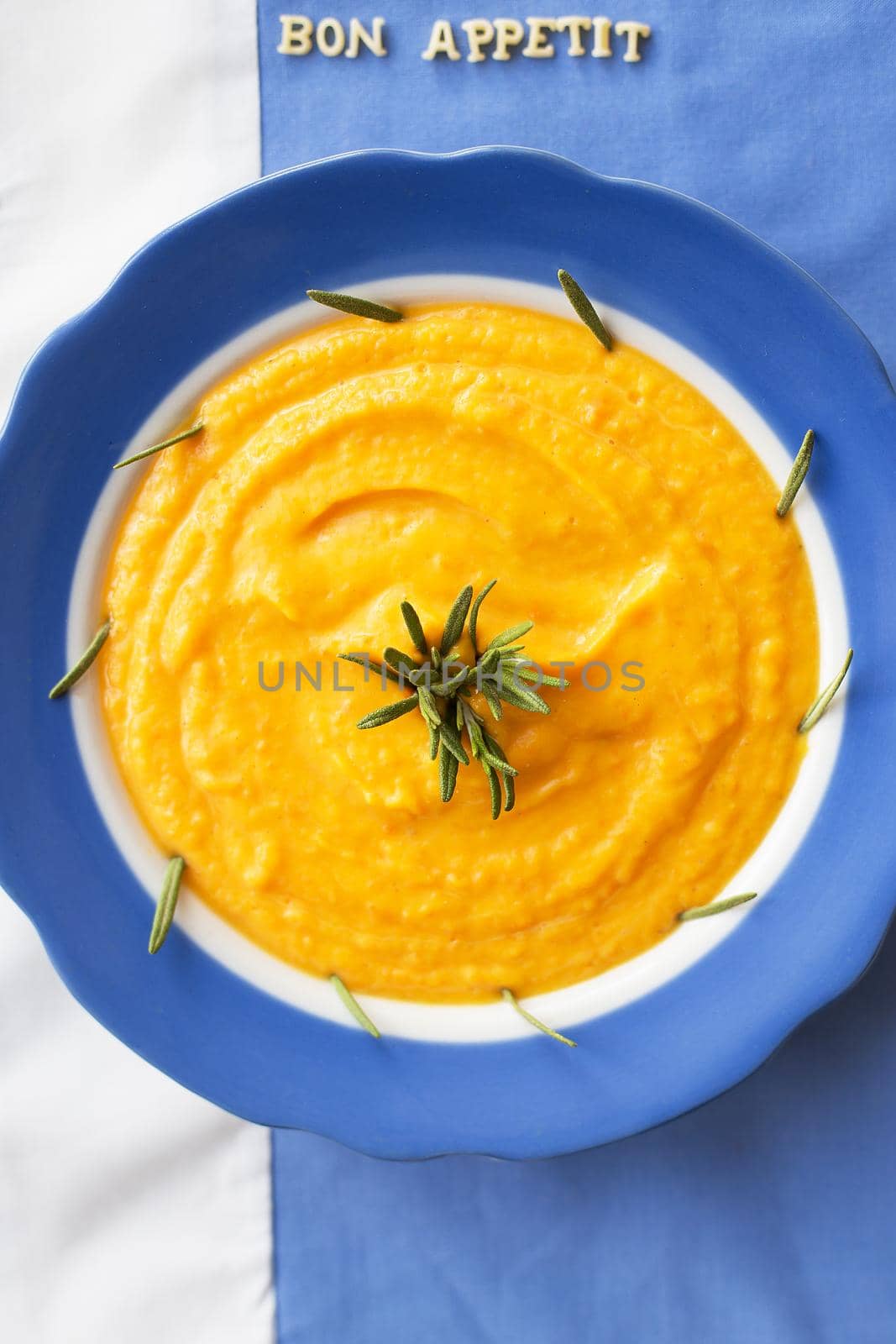 pumpkin soup in a plate by sfinks