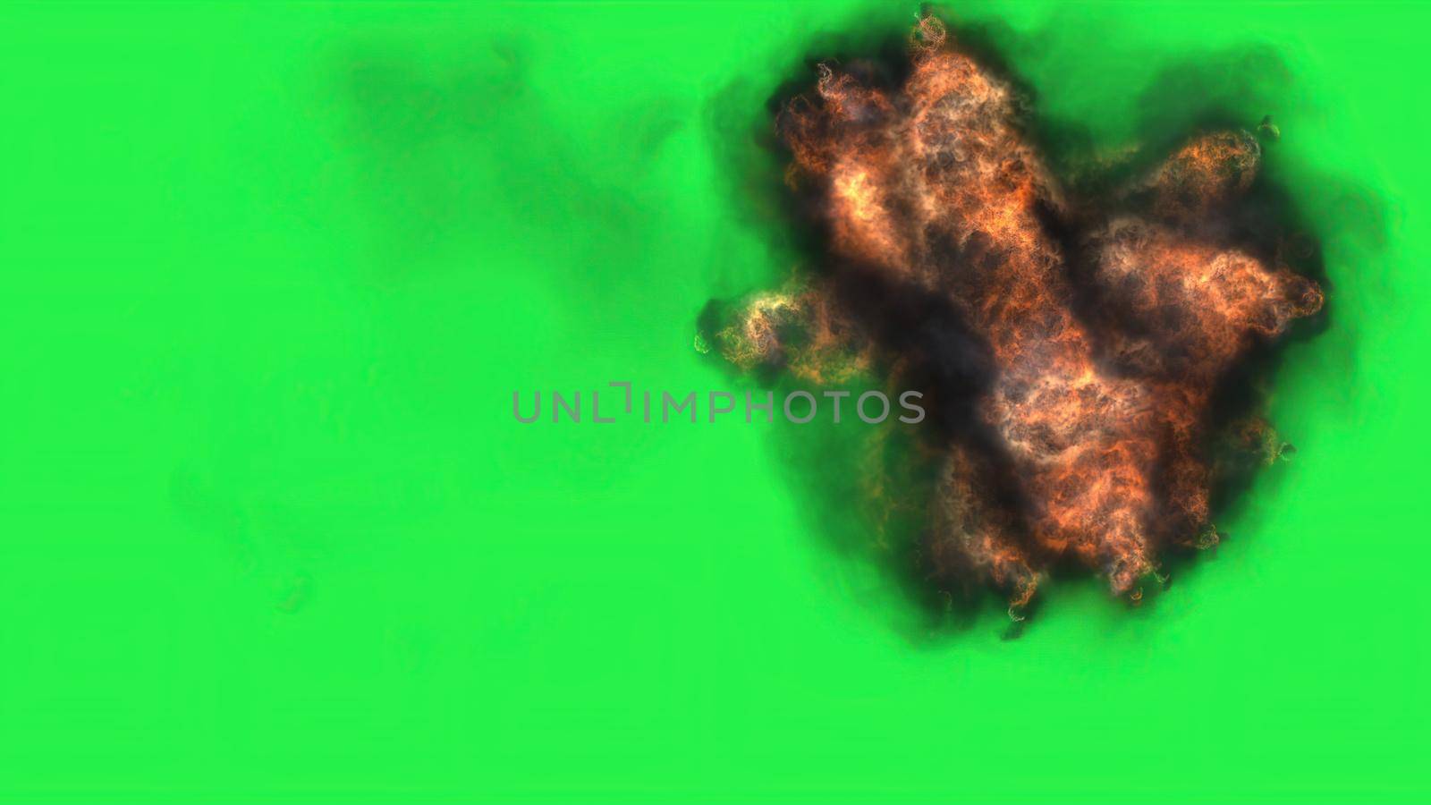 3d illustration - Fire ball on green screen by vitanovski