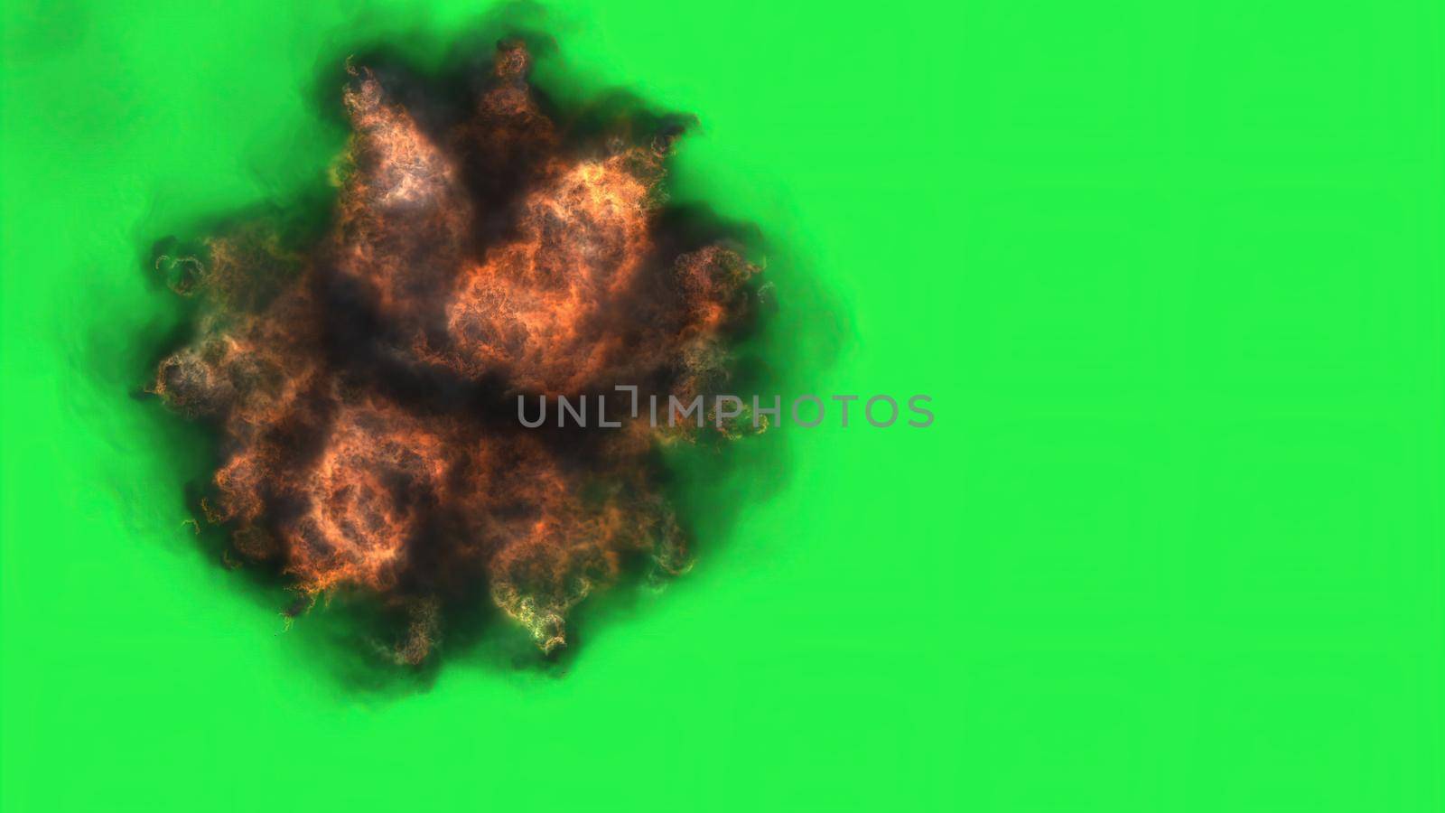 3d illustration - Fire ball on green screen by vitanovski