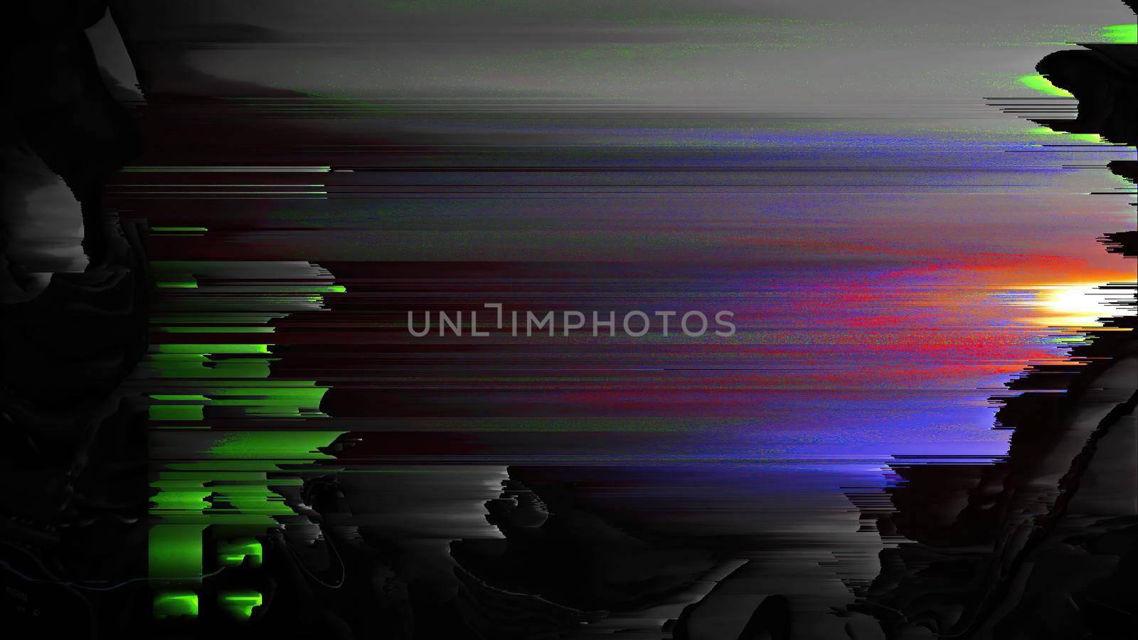 3d illustration - Abstract Screen Digital Pixel Sorting by vitanovski