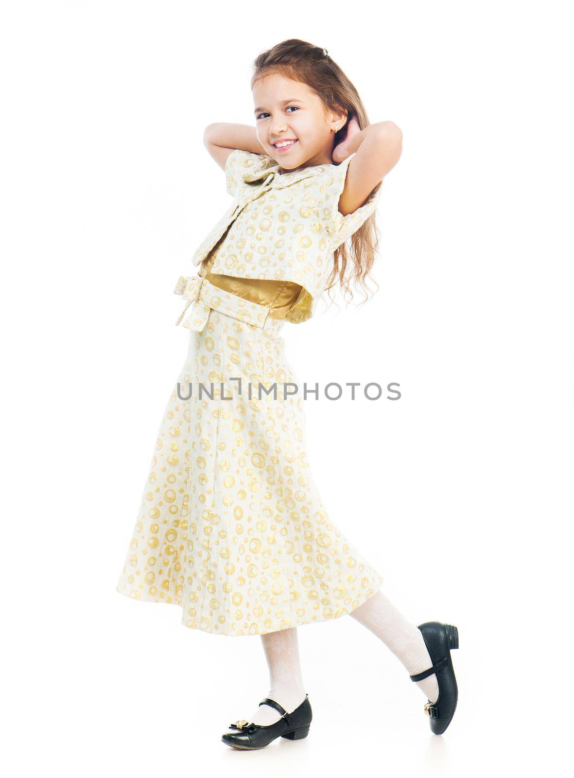 Cute little girl in a light dress by GekaSkr