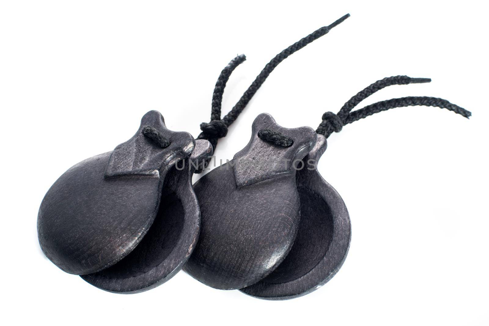 Two Spanish Castanets isolated on a white background