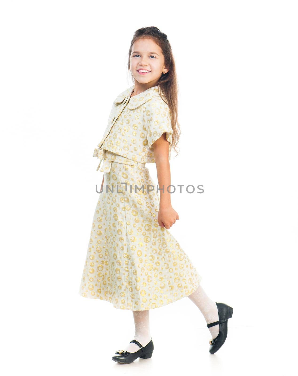 Cute little girl in a light dress by GekaSkr