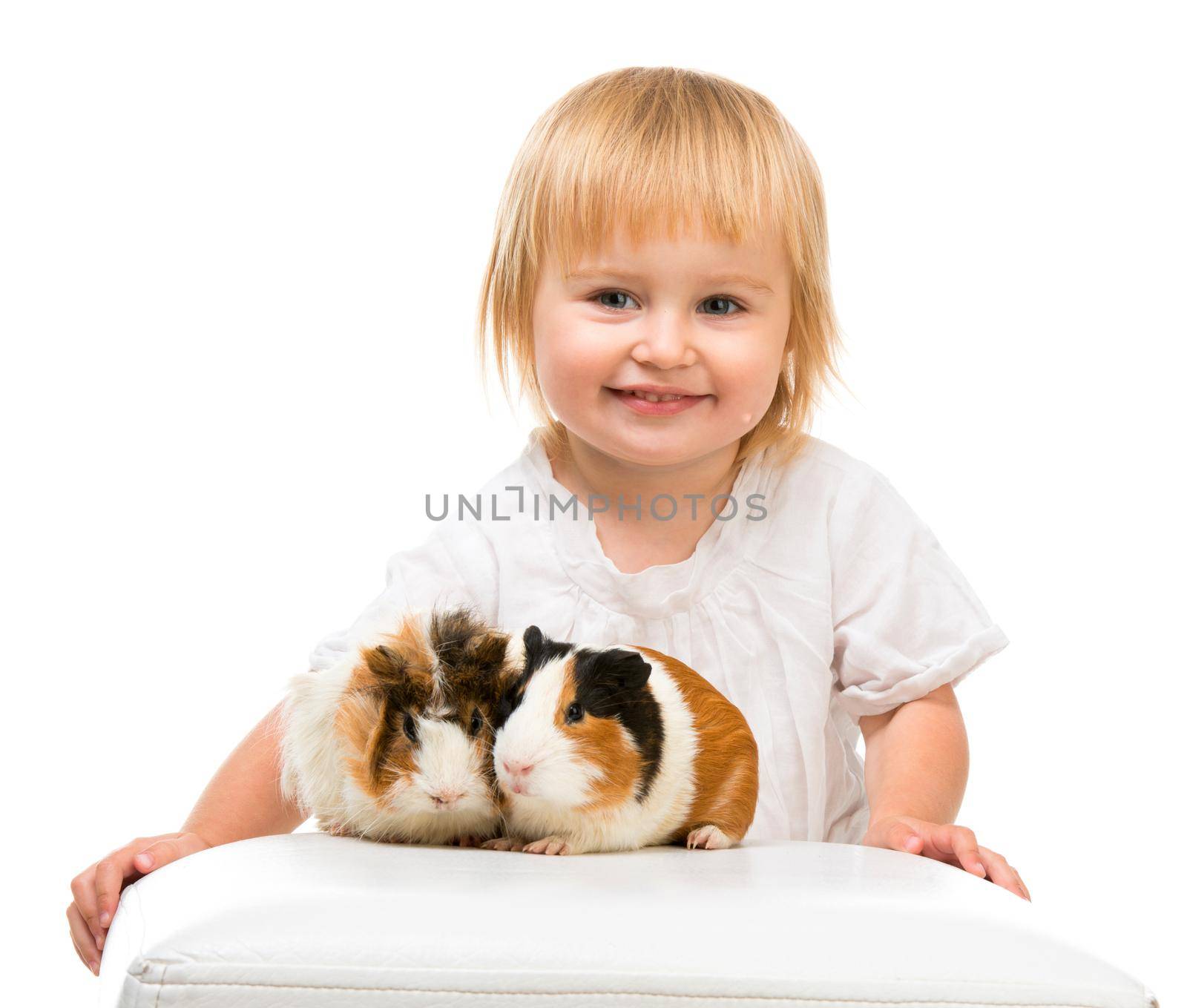 Little girl holding a guinea pig by GekaSkr
