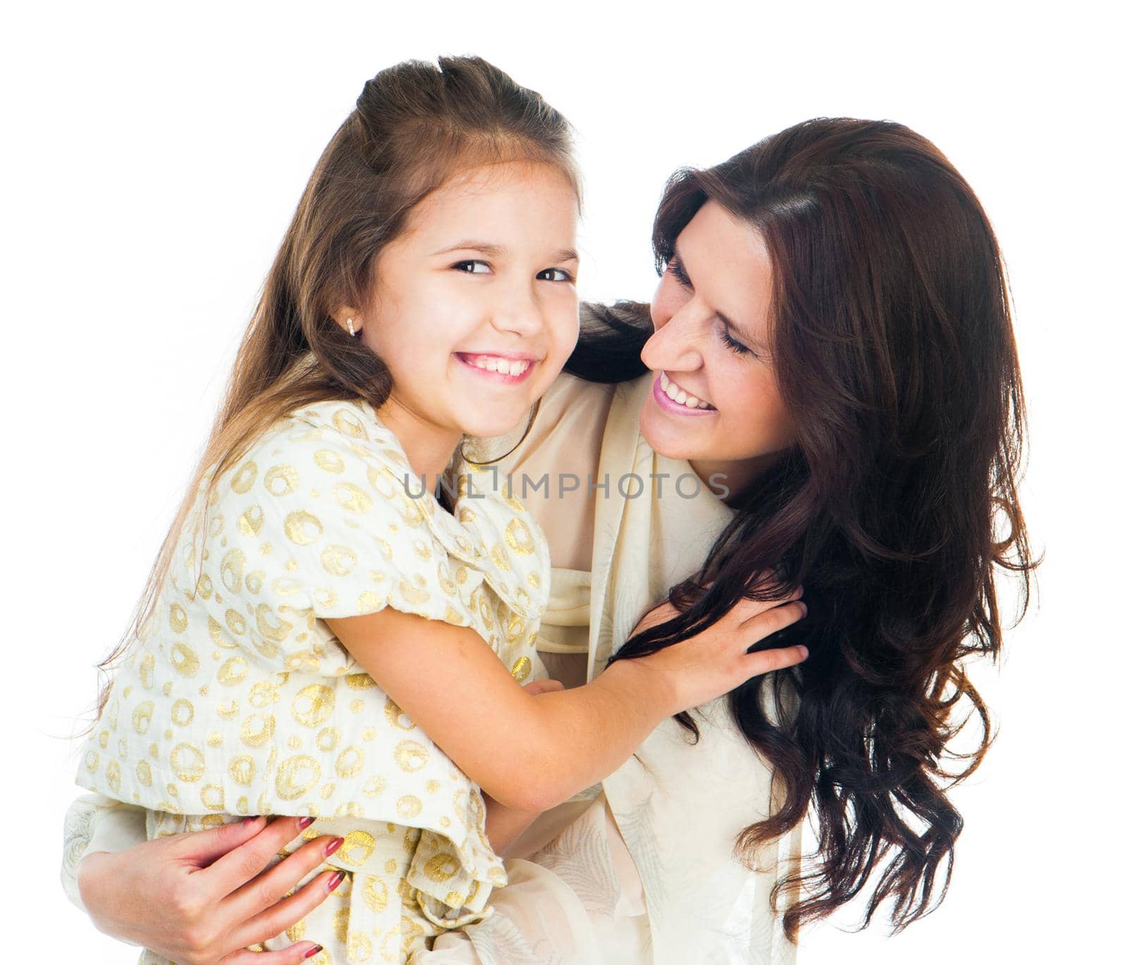 Little girl hugging her mother by GekaSkr