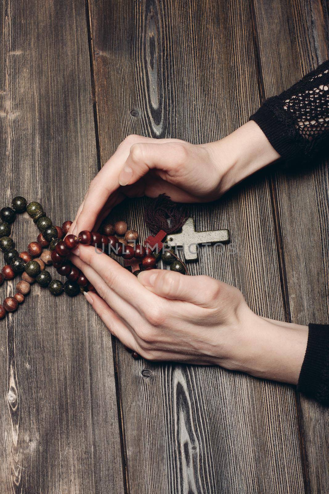 Orthodox cross with beads clear religion catholicism by Vichizh