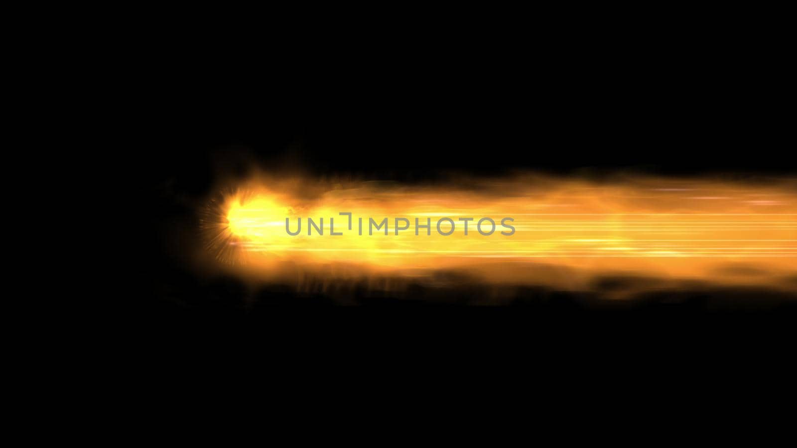 3d illustration - fire streaks light on black  background