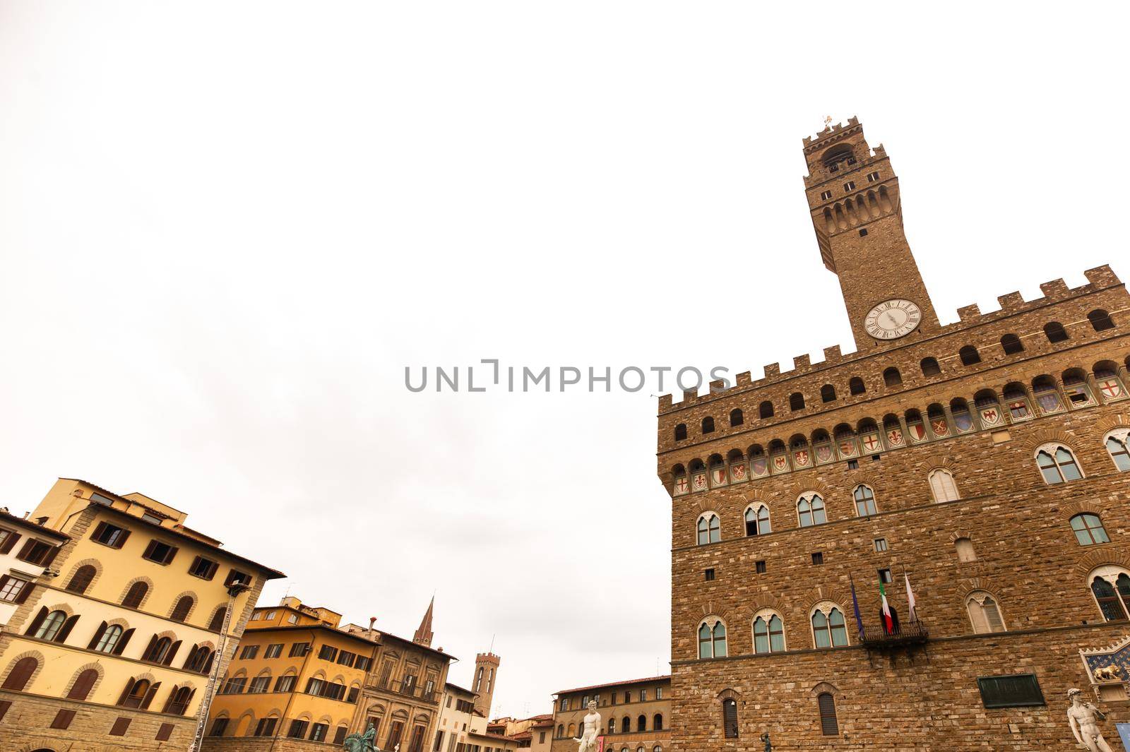 Palazzo Vecchio on Piazza della Signoria, one of the most famous buildings in the city.Florence.Italy.