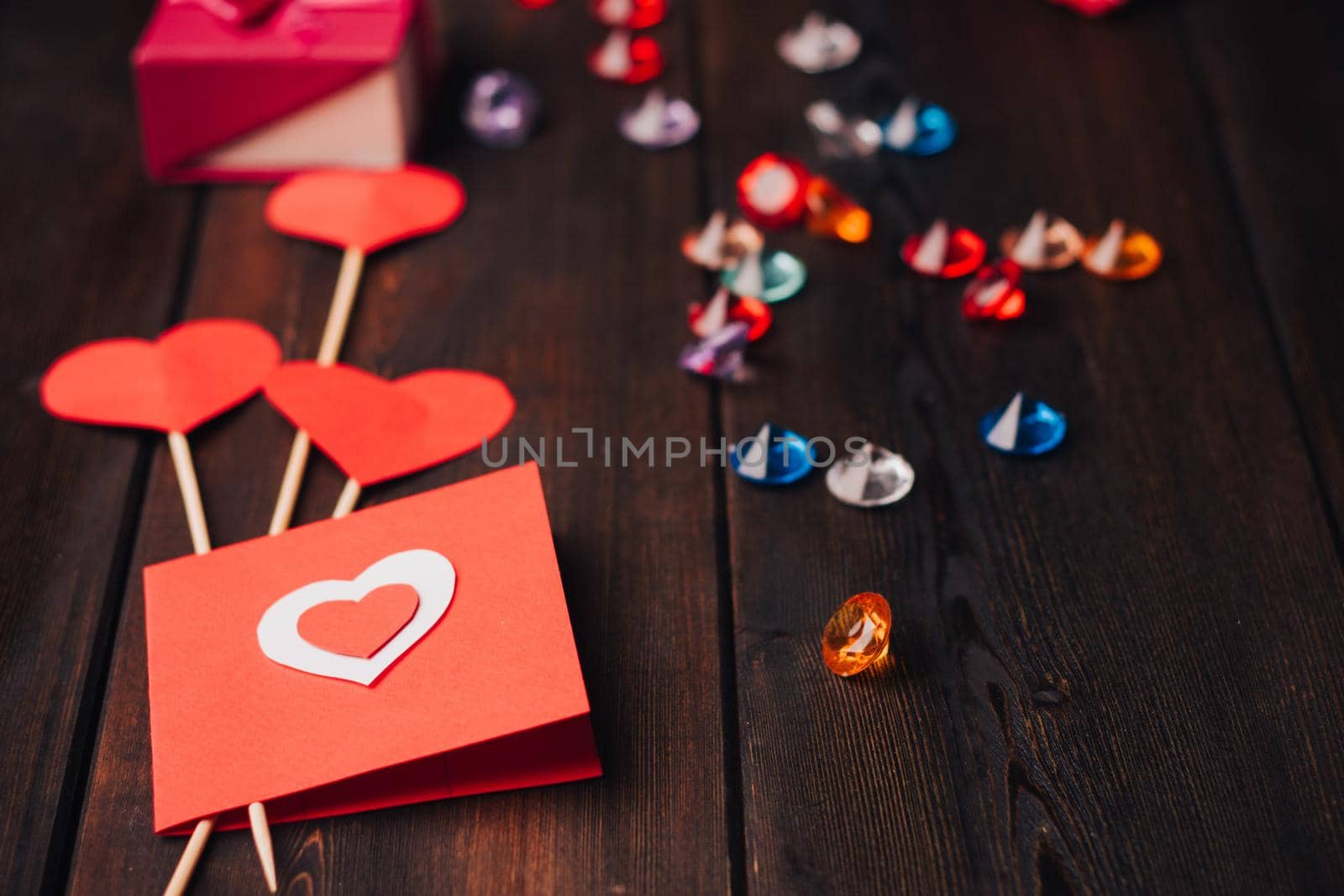 holiday valentines day design decoration paper hearts. High quality photo