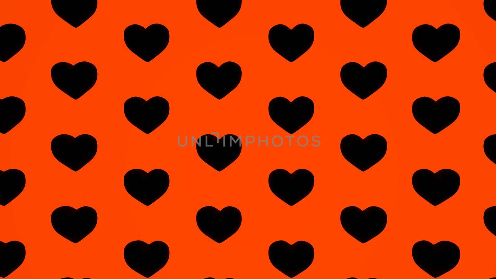 Bright background with hearts, declaration of love. 3D rendering.