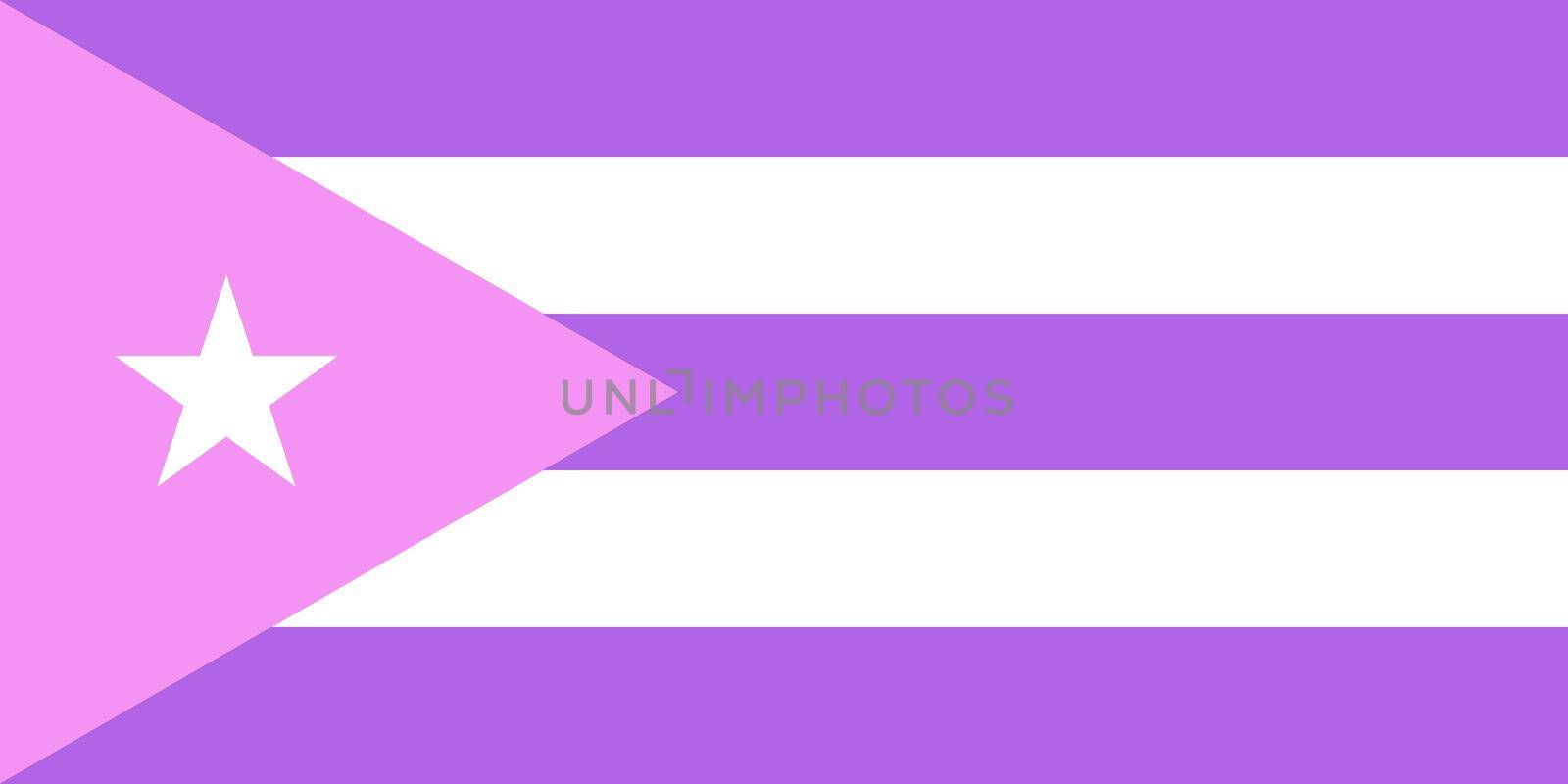 Top view of flag of Vaporwave Bisexual, Cuba, no flagpole. Plane design, layout. Flag background. Freedom and love concept. Pride month. activism, community and freedom by ErmolenkoMaxim