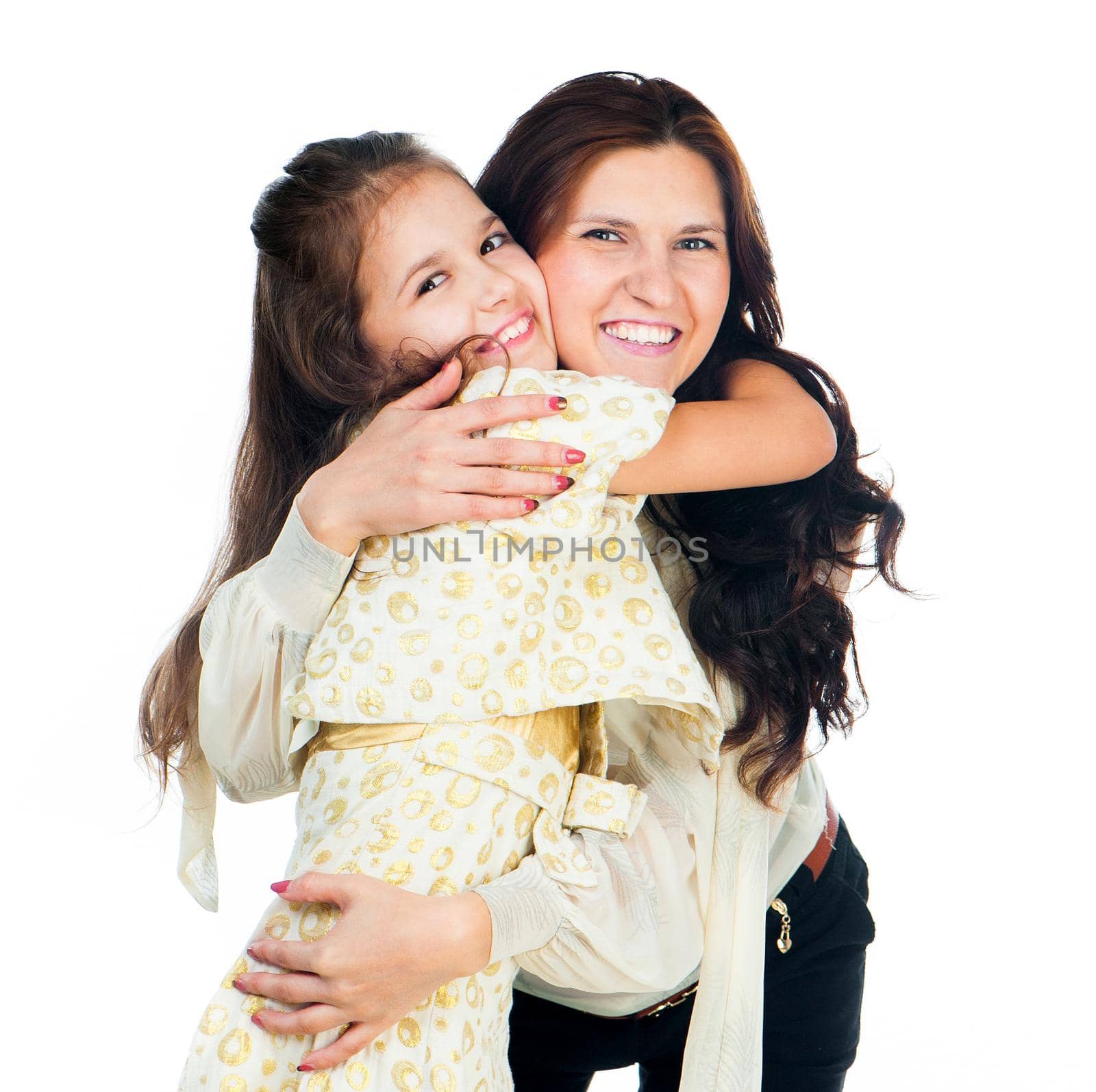 Little girl hugging her mother by GekaSkr