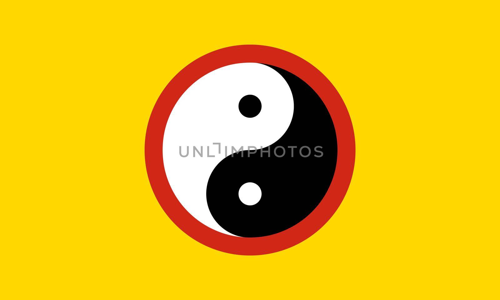 Top view of flag of Yinyang ren, no flagpole. Plane design, layout. Flag background. Freedom and love concept. Pride month. activism, community and freedom by ErmolenkoMaxim