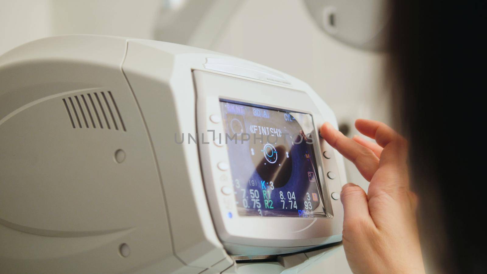 A generic eye scanner machine for optometrist, close up