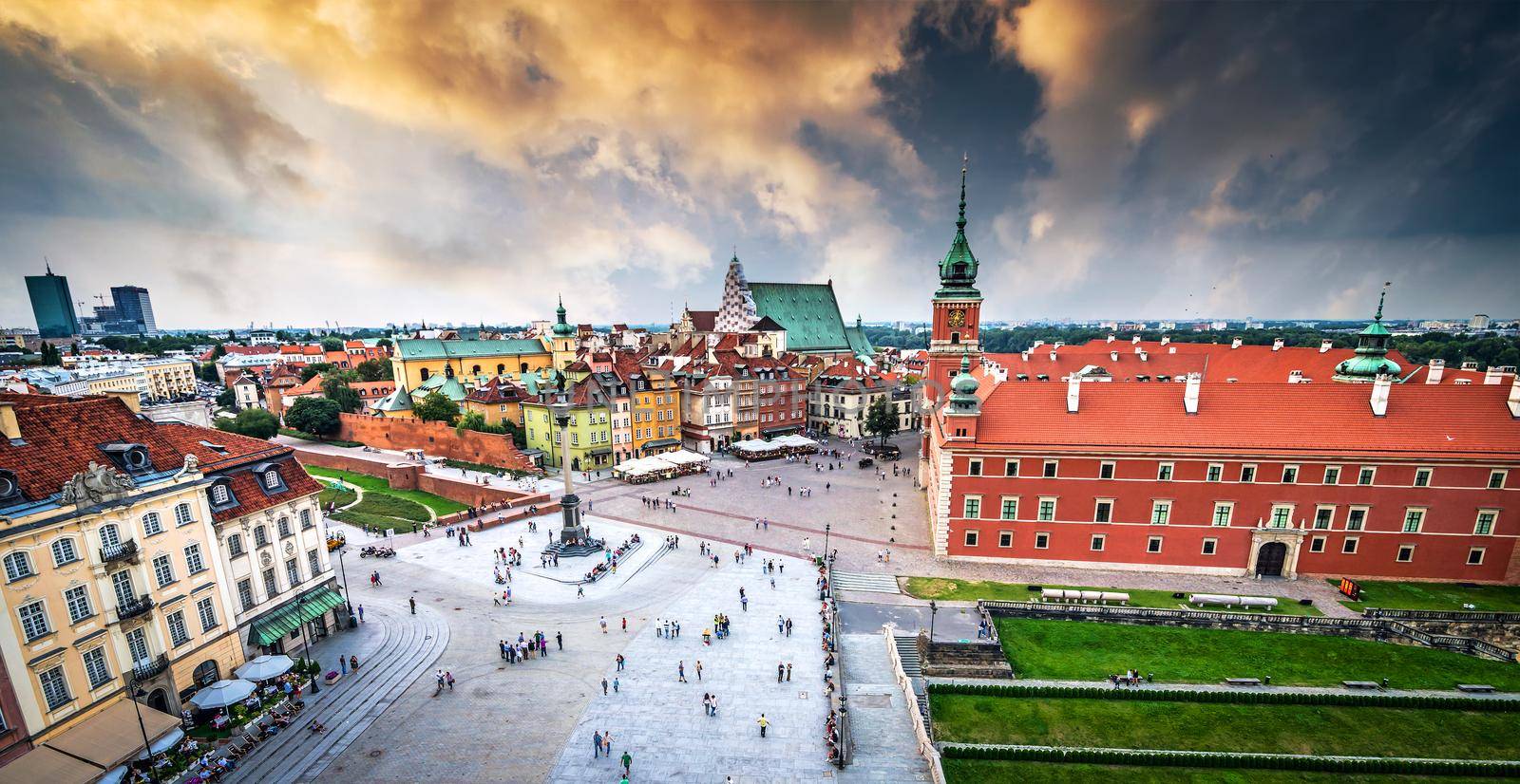 Plac Zamkowy in Warsaw old town, Poland