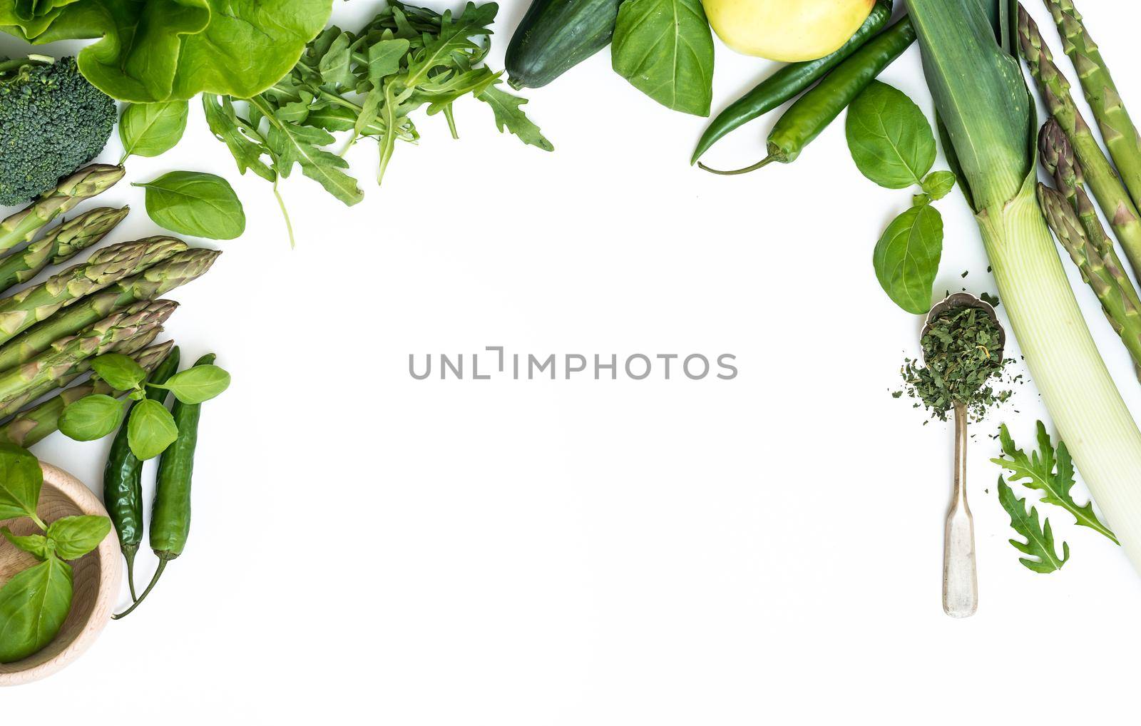 Vegetables on a white background