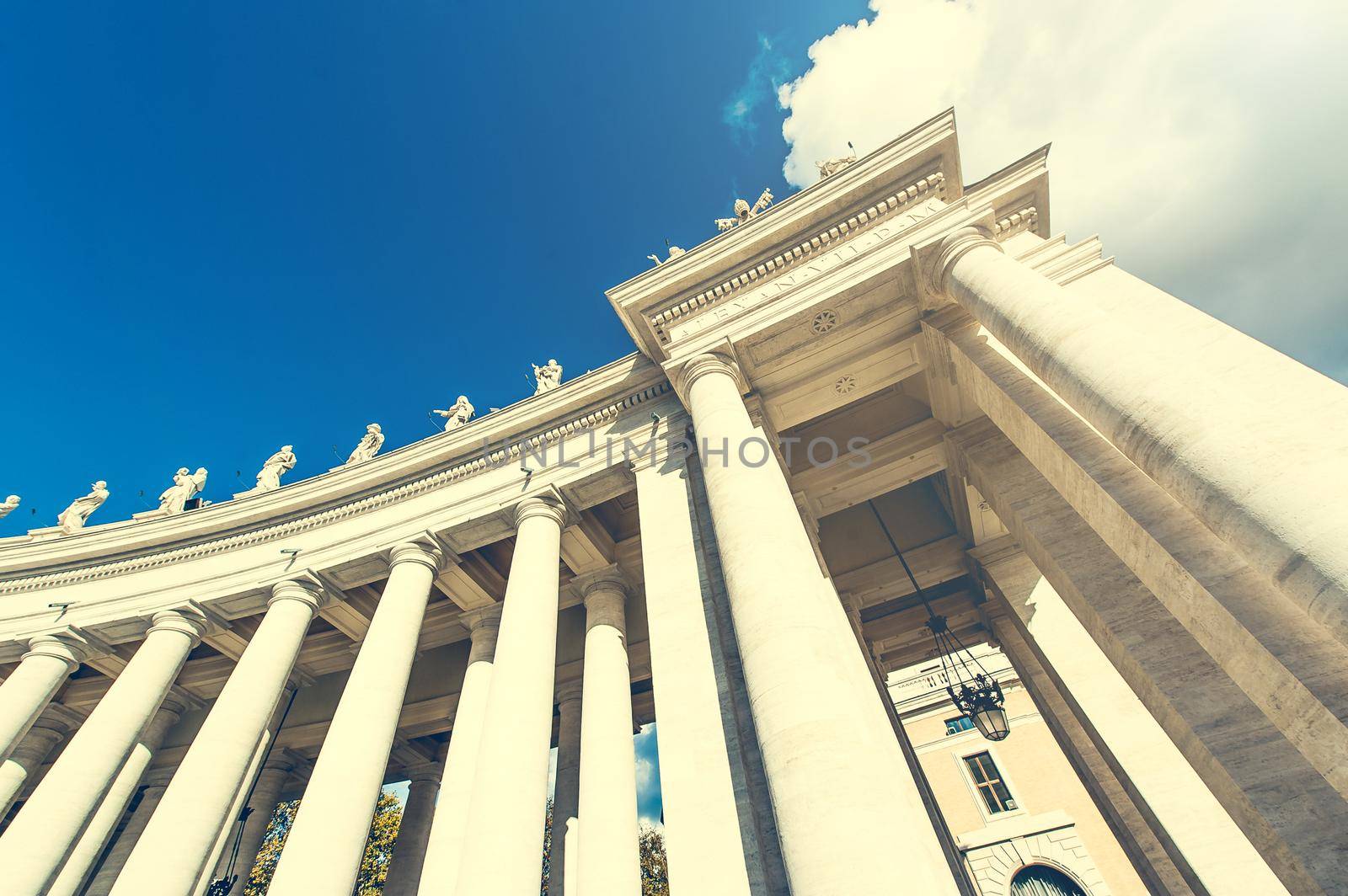 architecture on Saint Peter Square and Saint Peter Basilica, Vatican City, Rome, Italy