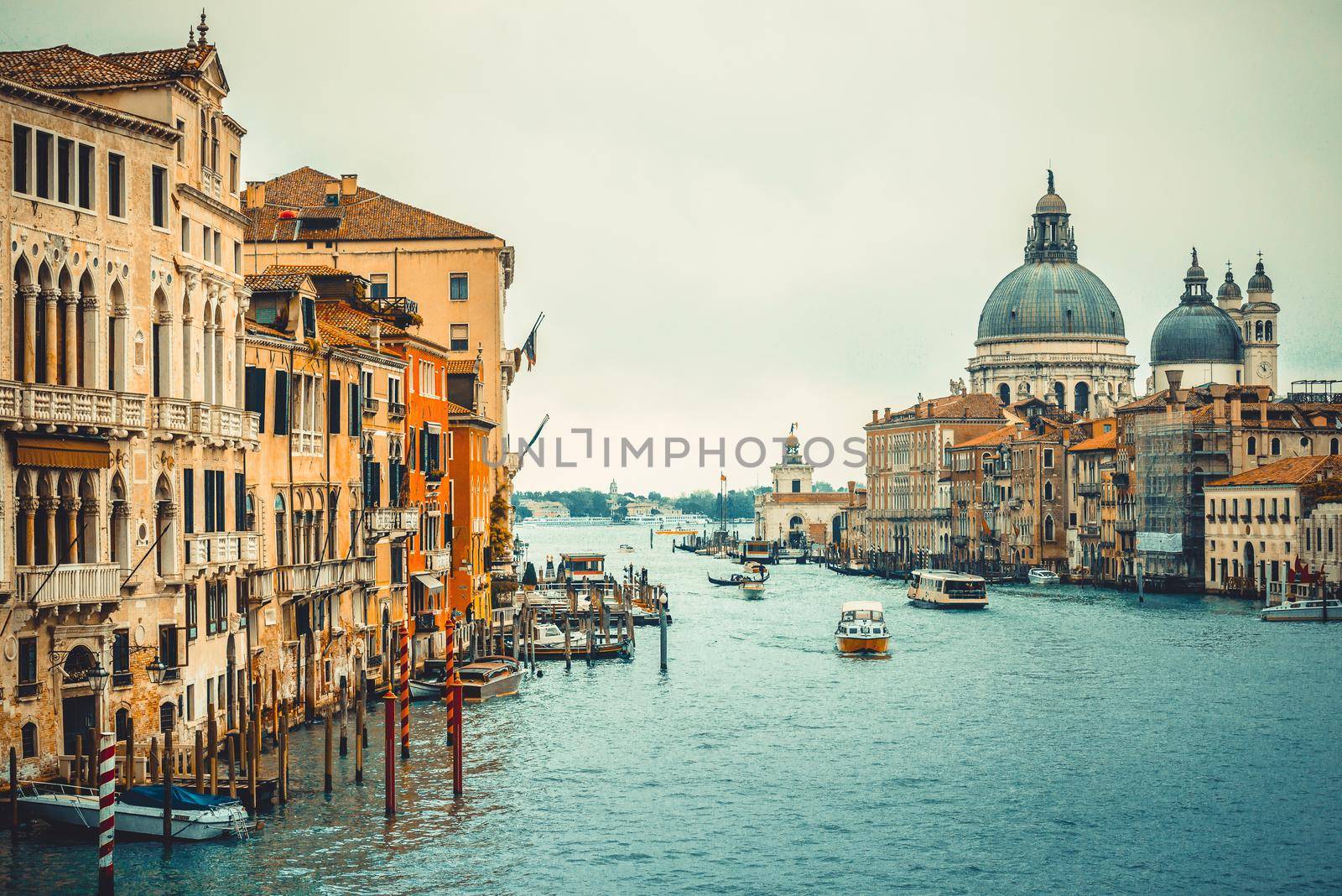 Grand Canal and Basilica Santa Maria della Salute, Venice, Italy