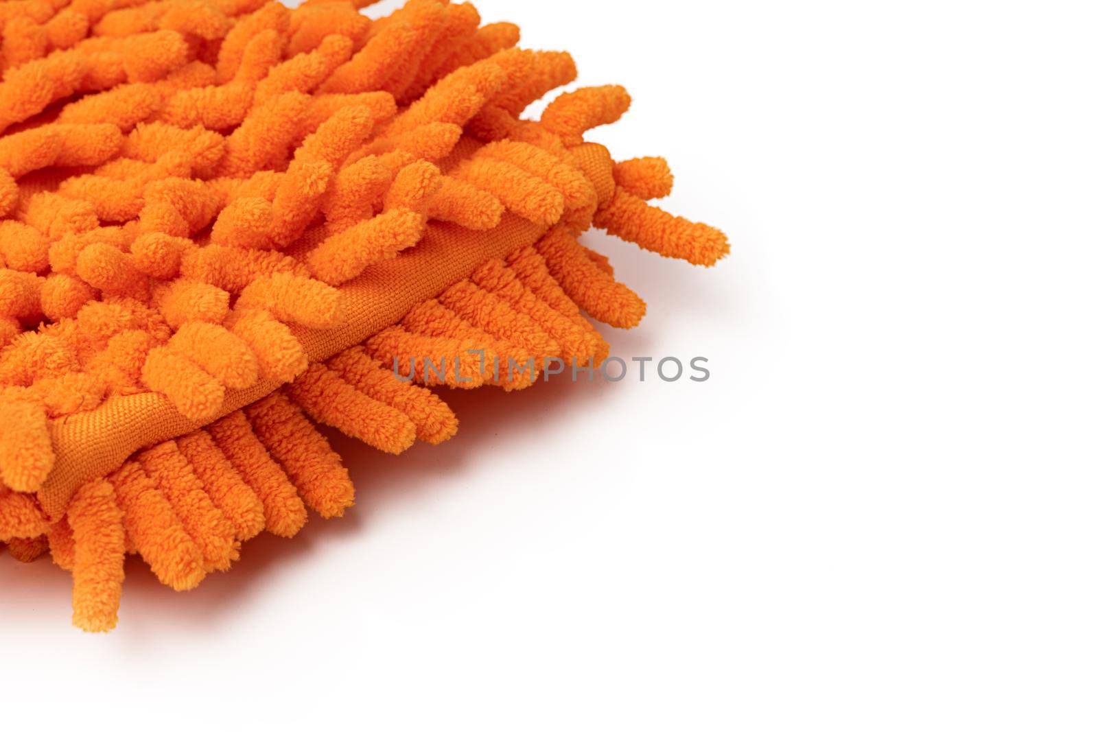 Cleaning floor mop isolated on white background, close up