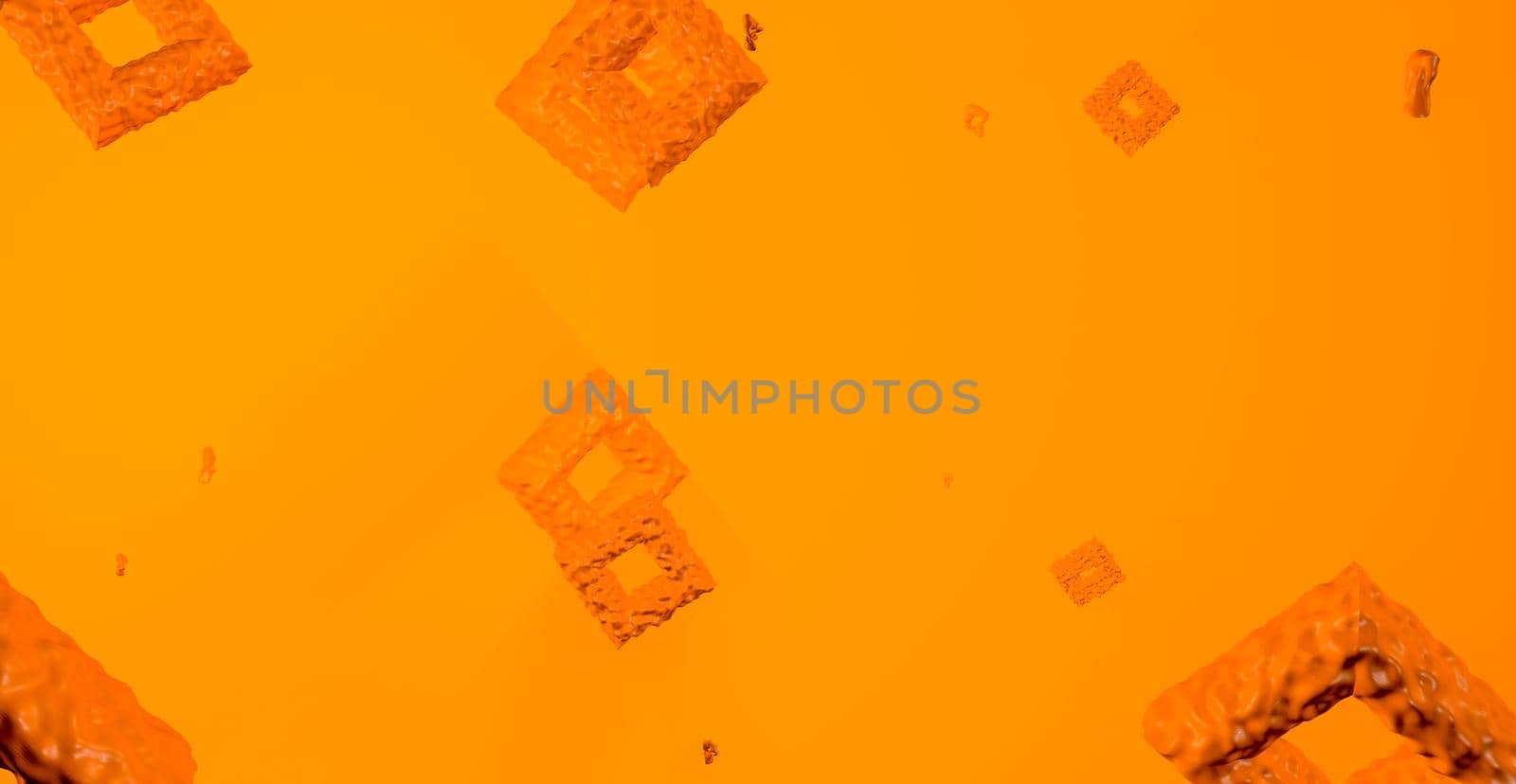 Abstract orange background with dynamic 3d squares. by feofra